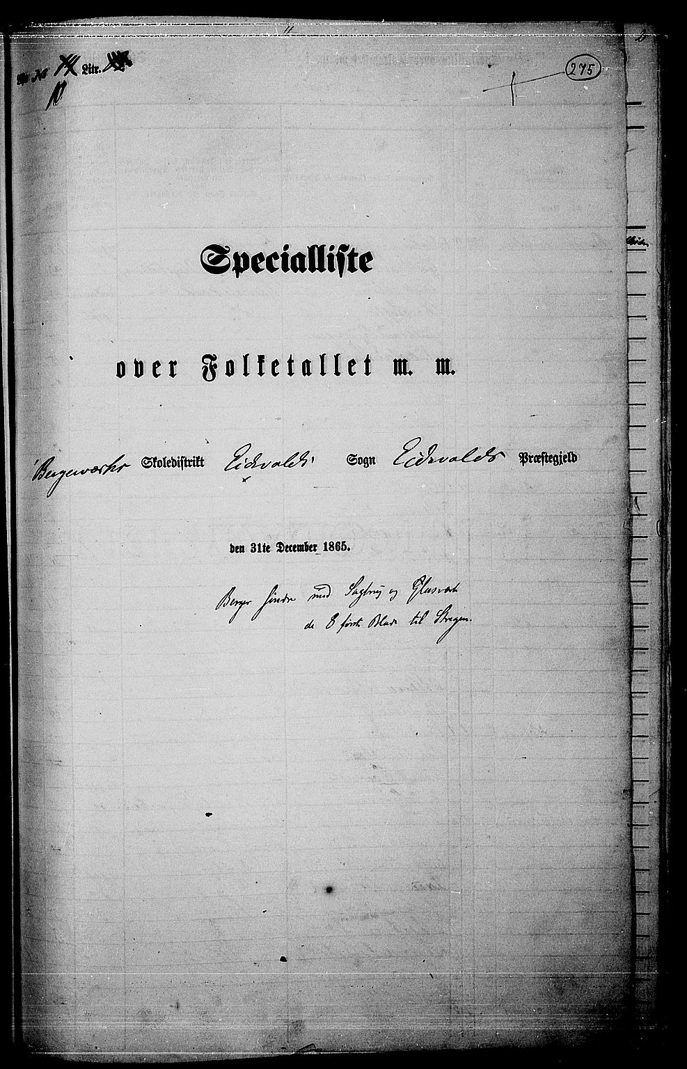 RA, Folketelling 1865 for 0237P Eidsvoll prestegjeld, 1865, s. 245