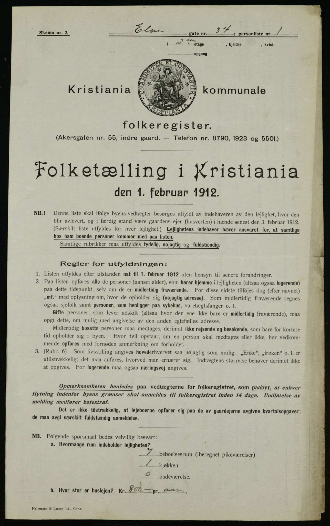 OBA, Kommunal folketelling 1.2.1912 for Kristiania, 1912, s. 20943