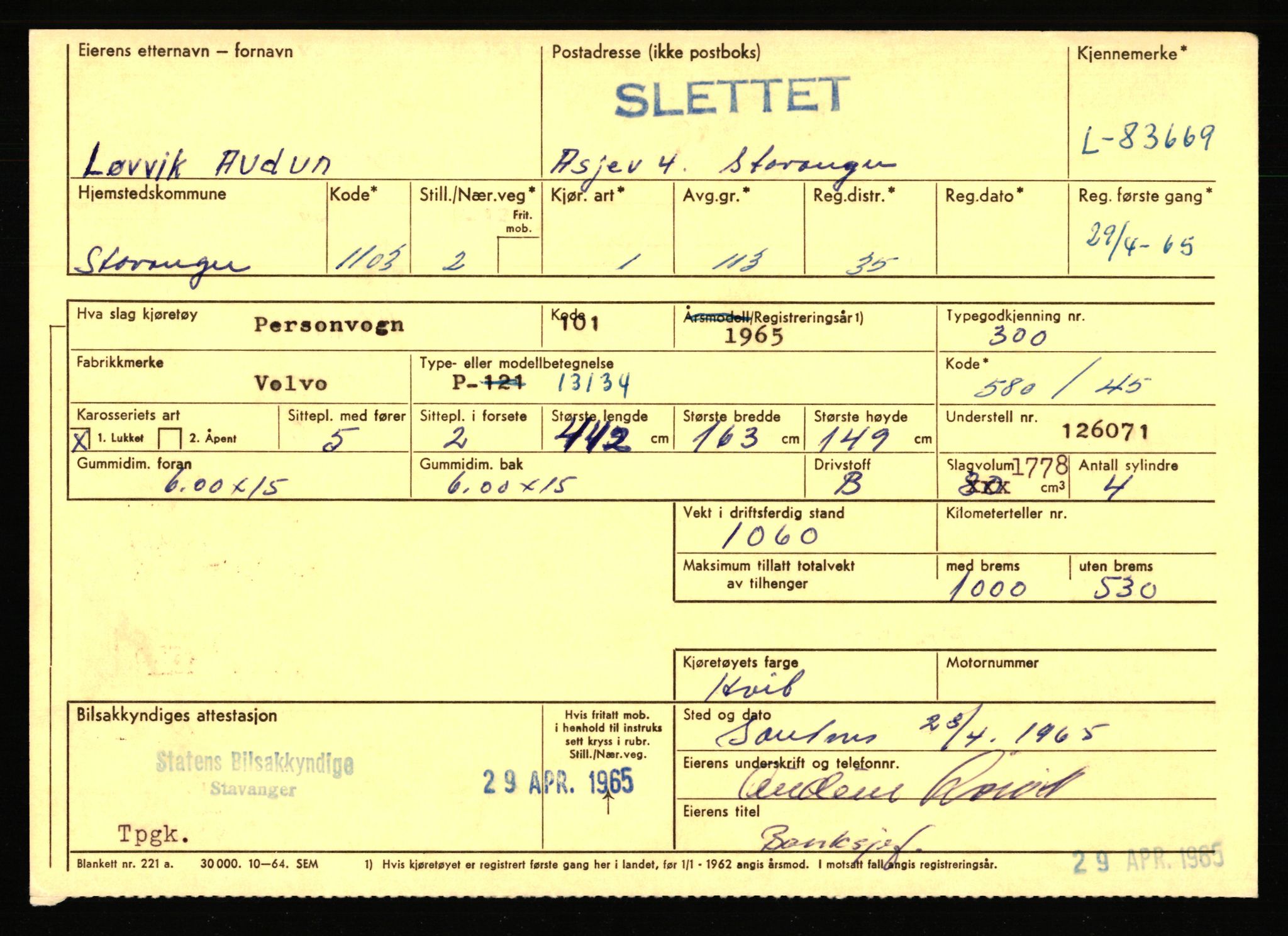 Stavanger trafikkstasjon, AV/SAST-A-101942/0/F/L0072: L-82200 - L-84099, 1930-1971, s. 1735