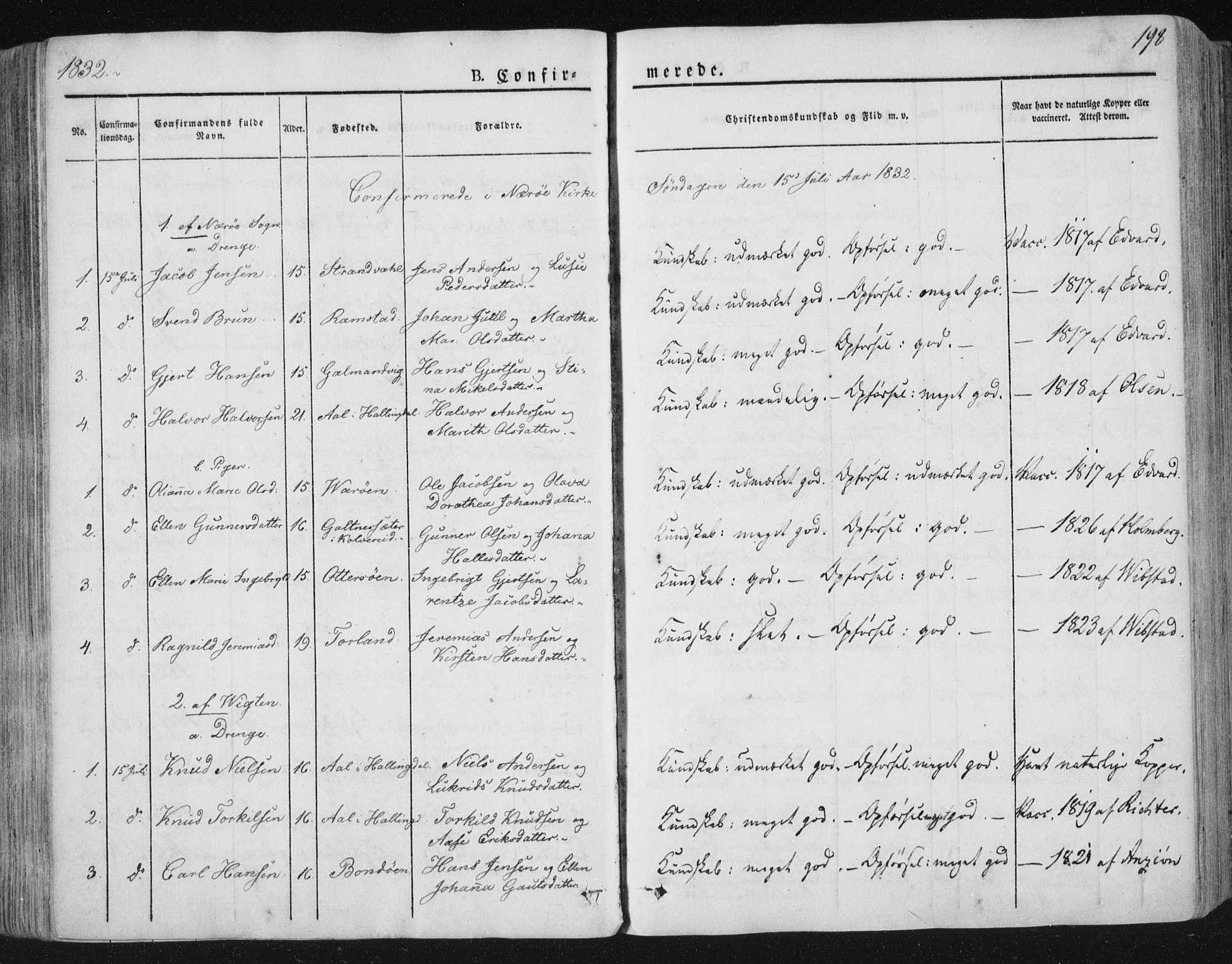 Ministerialprotokoller, klokkerbøker og fødselsregistre - Nord-Trøndelag, AV/SAT-A-1458/784/L0669: Ministerialbok nr. 784A04, 1829-1859, s. 198