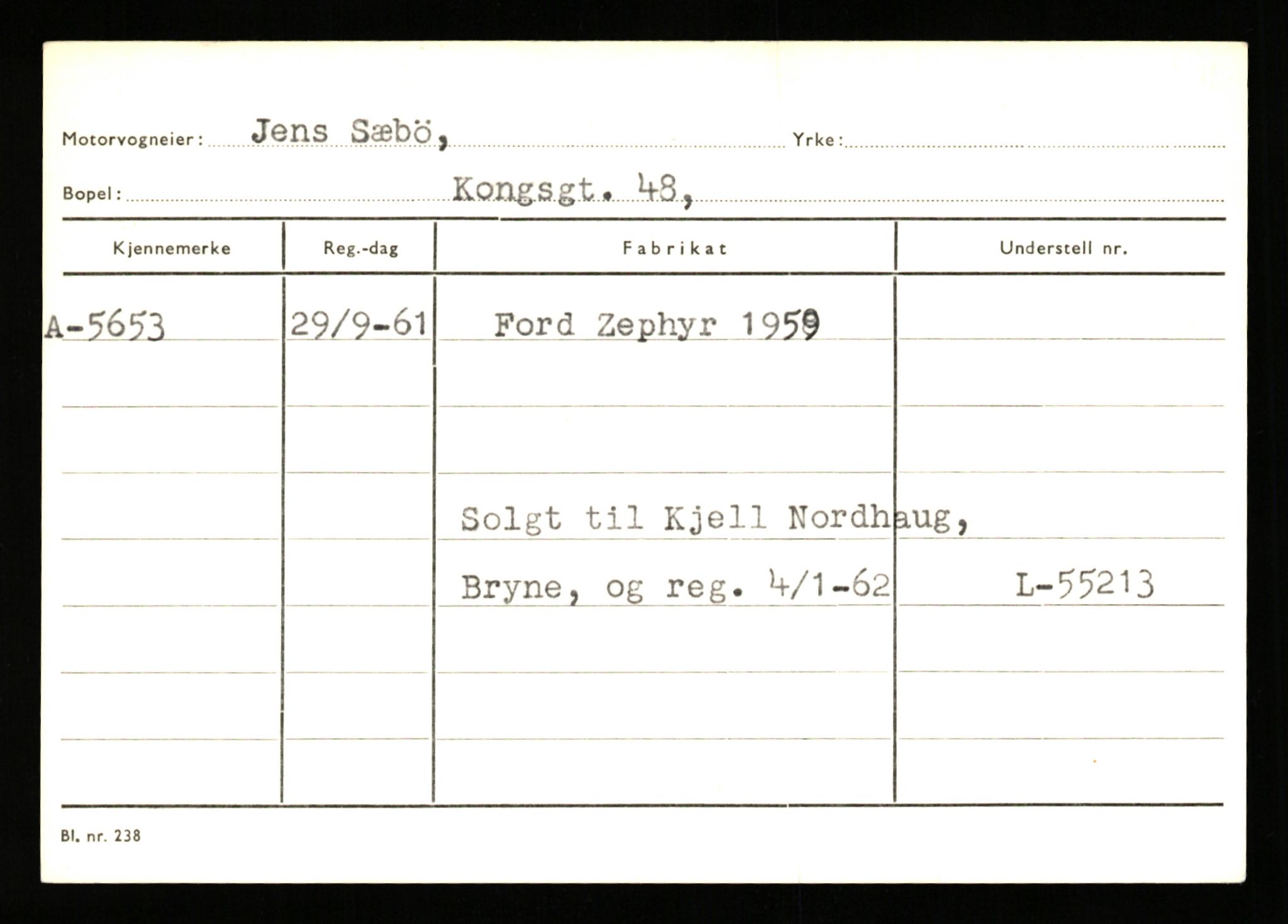 Stavanger trafikkstasjon, SAST/A-101942/0/G/L0001: Registreringsnummer: 0 - 5782, 1930-1971, s. 3329