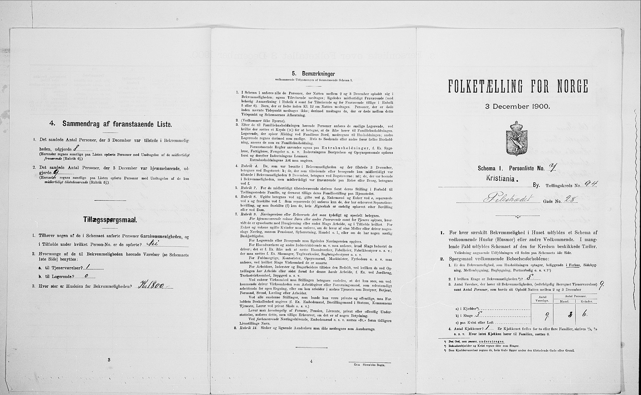 SAO, Folketelling 1900 for 0301 Kristiania kjøpstad, 1900, s. 71318