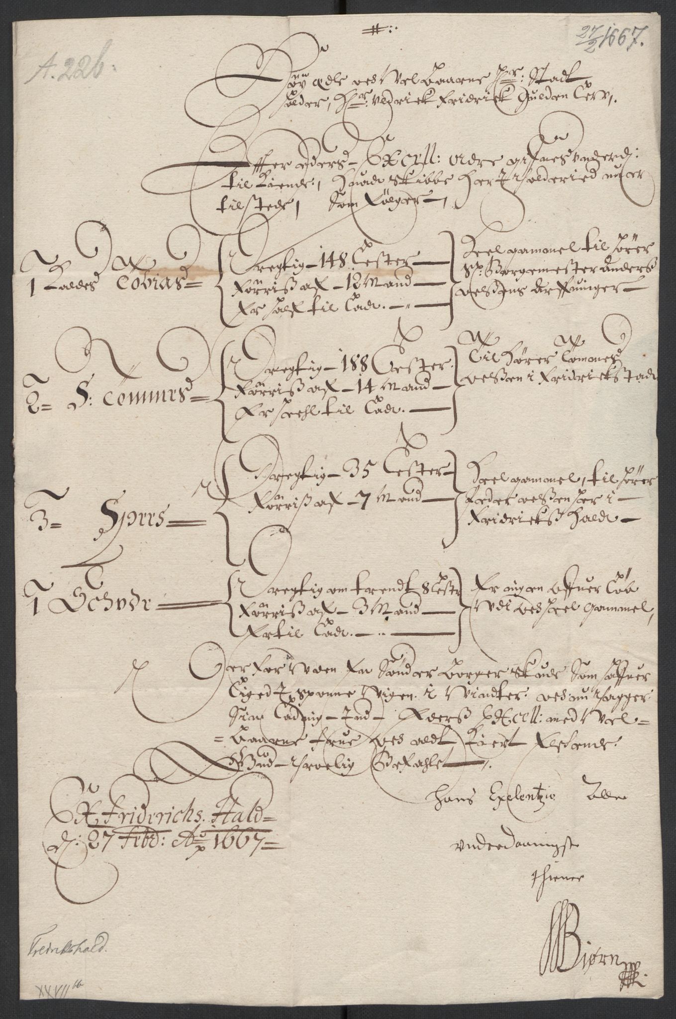 Stattholderembetet 1572-1771, RA/EA-2870/El/L0024/0005: Forskjellige pakkesaker / Skipslister, 1667, s. 3