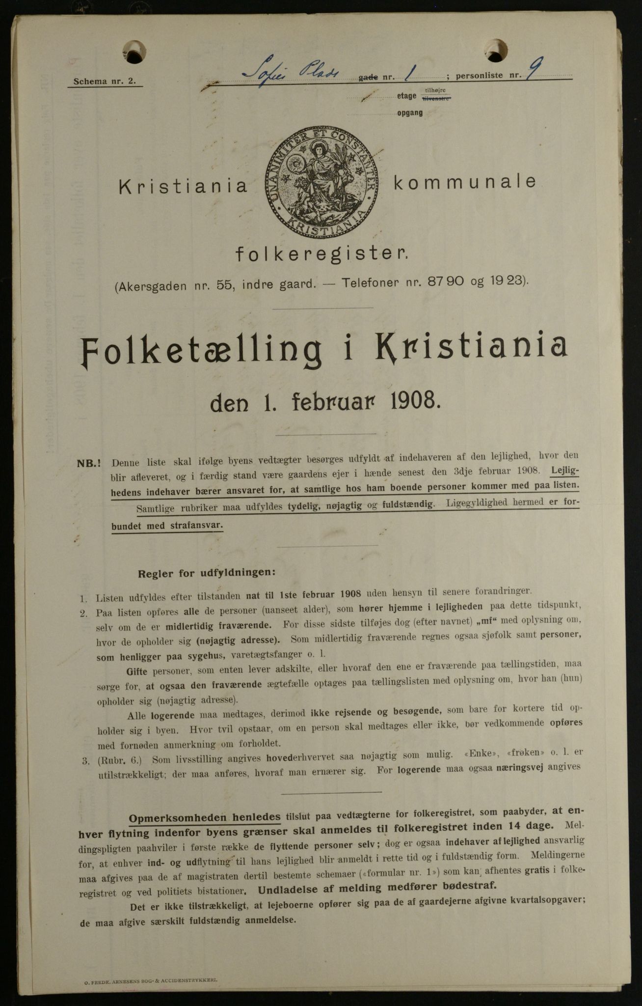 OBA, Kommunal folketelling 1.2.1908 for Kristiania kjøpstad, 1908, s. 89514