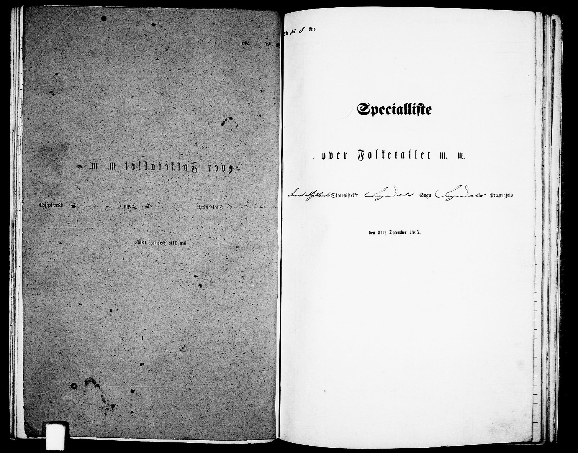RA, Folketelling 1865 for 1111P Sokndal prestegjeld, 1865, s. 99