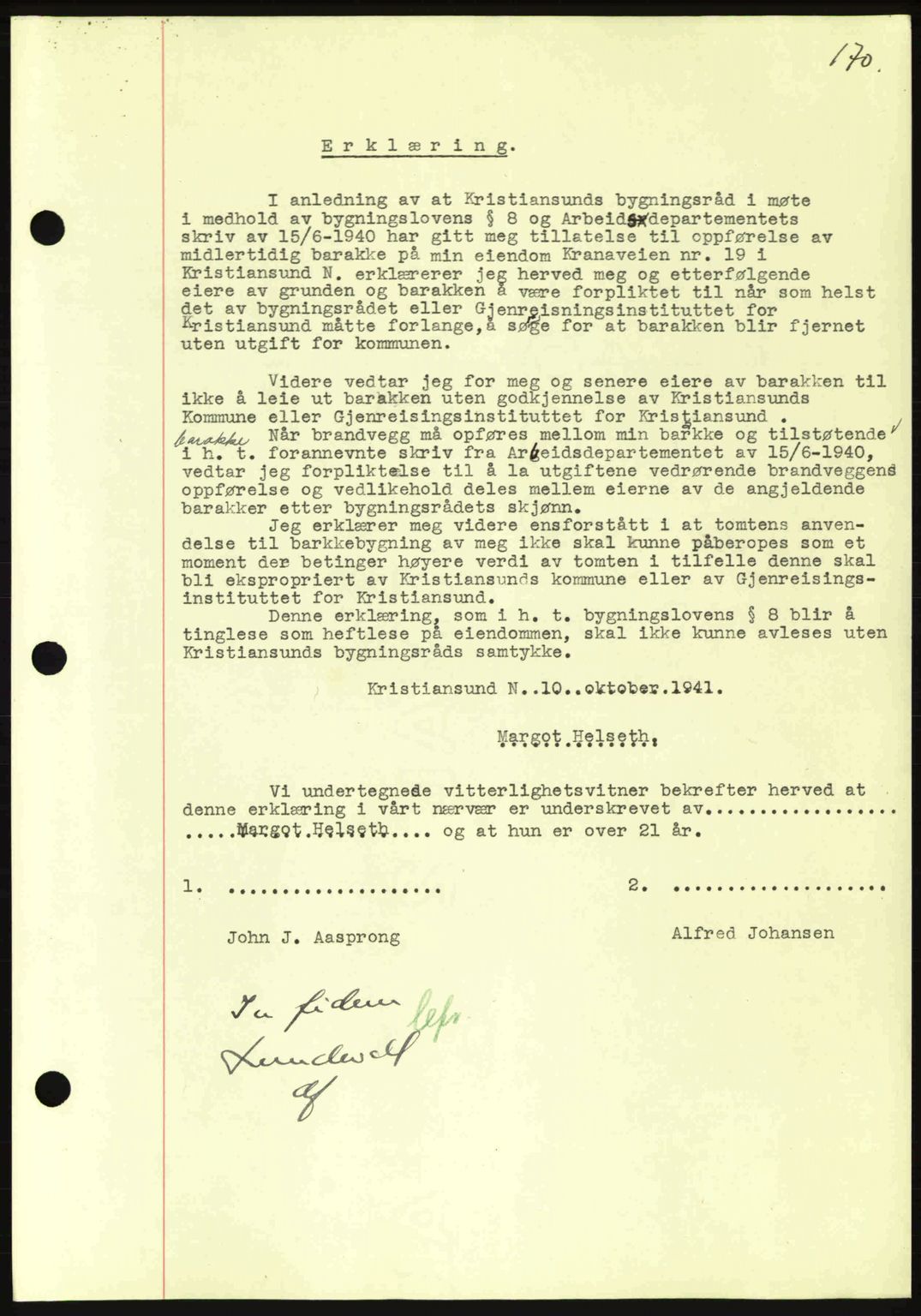 Kristiansund byfogd, AV/SAT-A-4587/A/27: Pantebok nr. 35, 1941-1942, Dagboknr: 874/1941