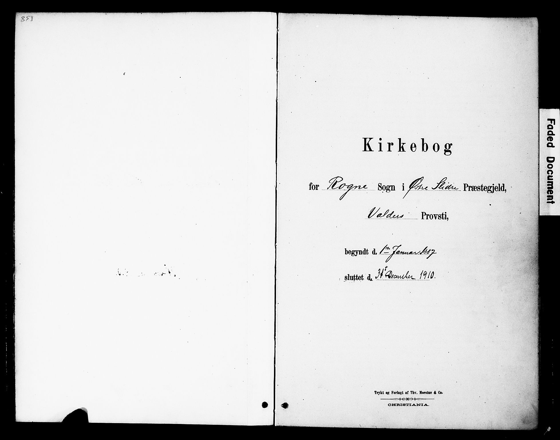 Øystre Slidre prestekontor, SAH/PREST-138/H/Ha/Haa/L0003: Ministerialbok nr. 3, 1887-1910