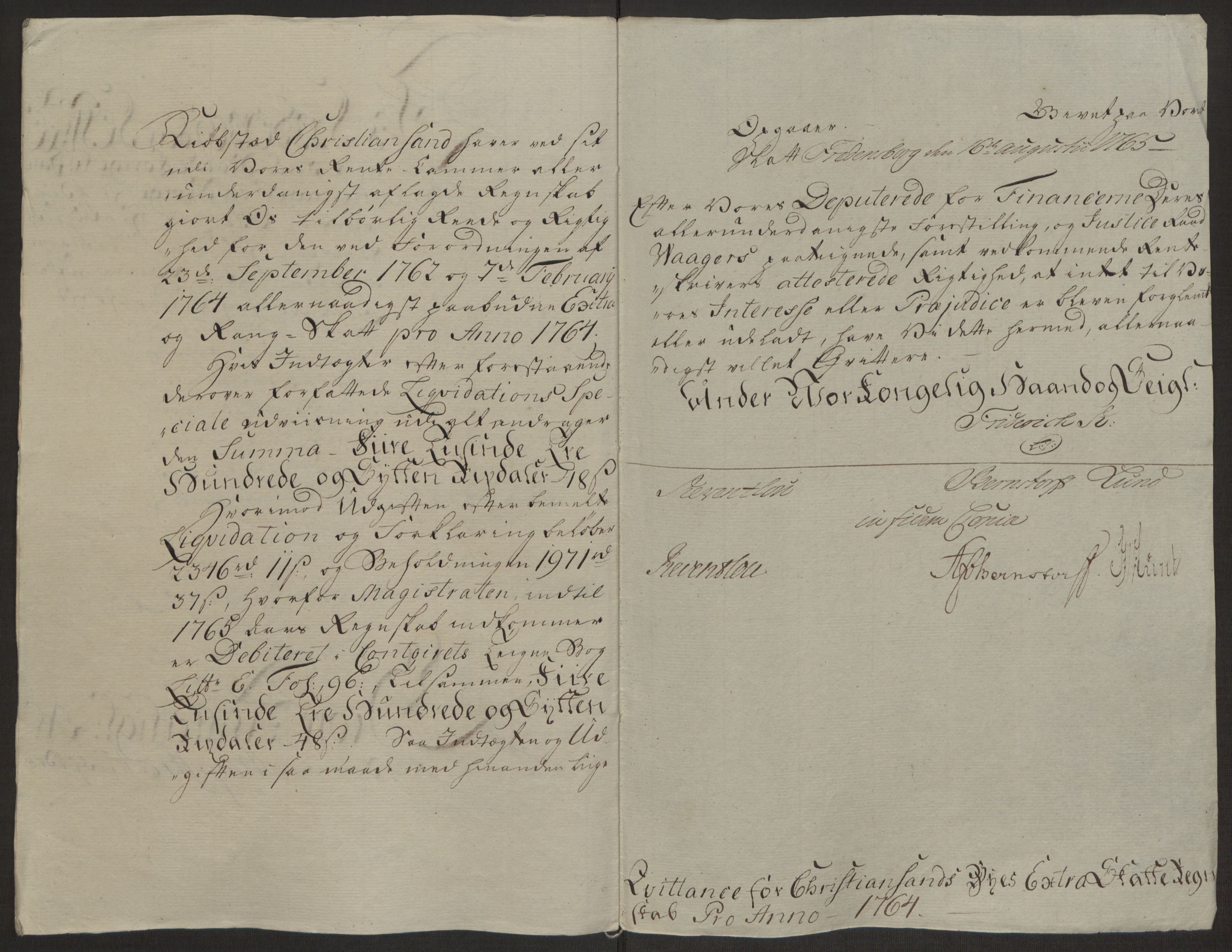 Rentekammeret inntil 1814, Reviderte regnskaper, Byregnskaper, RA/EA-4066/R/Rm/L0265/0001: [M6] Kontribusjonsregnskap / Ekstraskatt, 1762-1764, s. 190