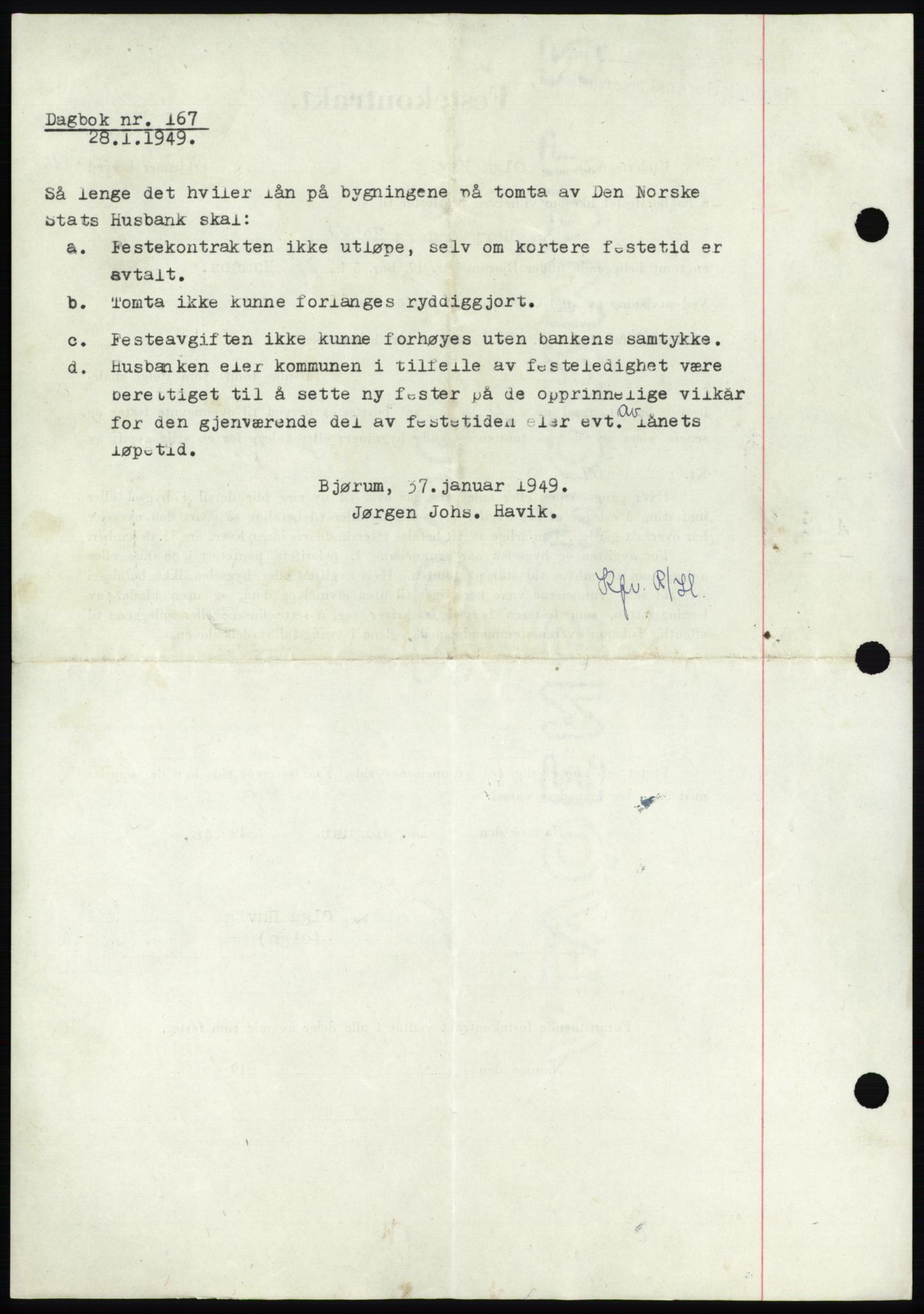 Namdal sorenskriveri, SAT/A-4133/1/2/2C: Pantebok nr. -, 1946-1946, Dagboknr: 167/1946