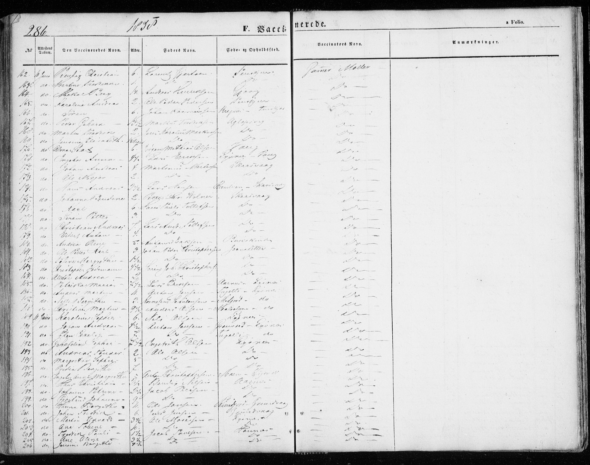 Lenvik sokneprestembete, AV/SATØ-S-1310/H/Ha/Haa/L0007kirke: Ministerialbok nr. 7, 1855-1865, s. 286