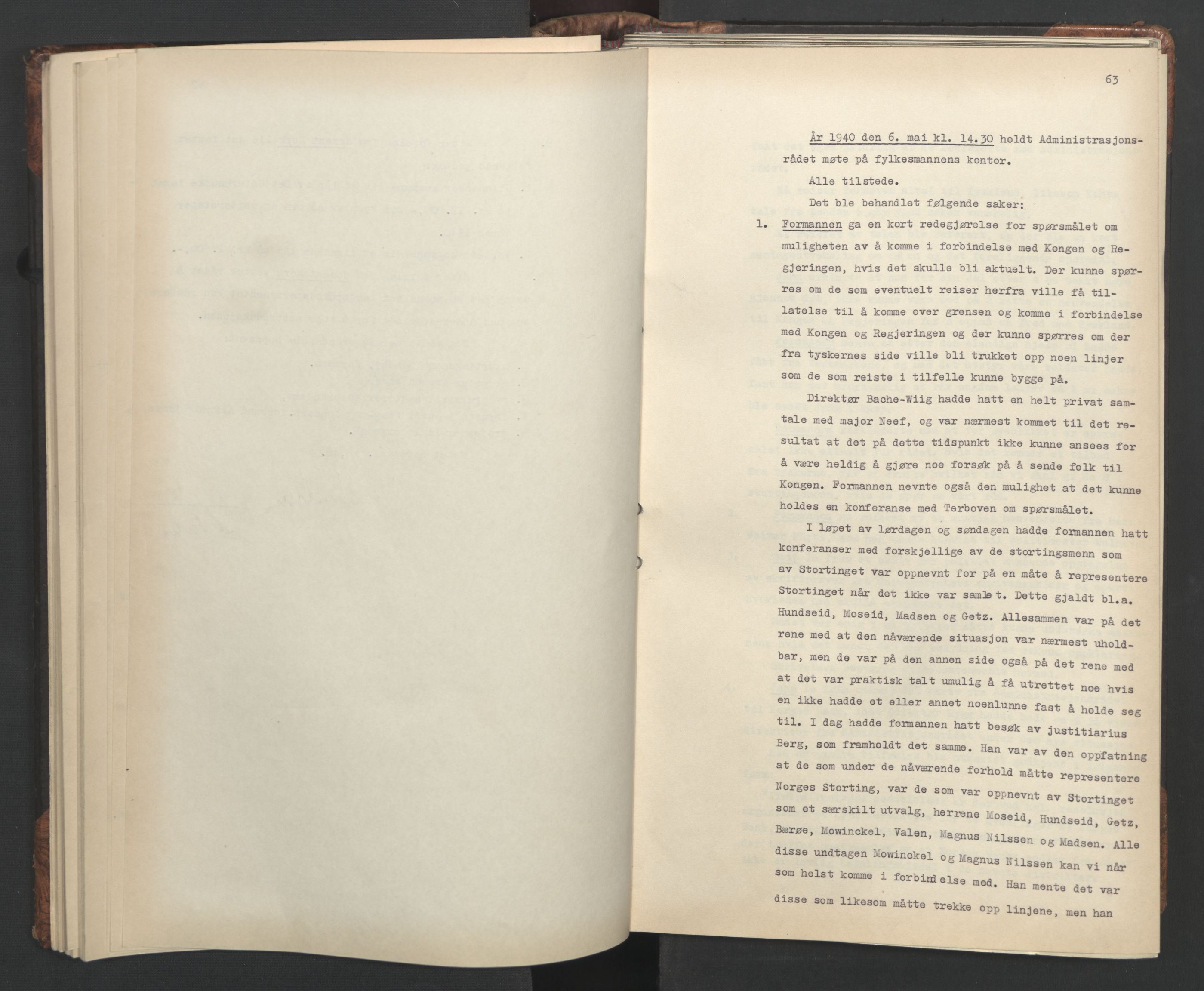 Administrasjonsrådet, AV/RA-S-1004/A/L0001: Møteprotokoll med tillegg 15/4-25/9, 1940, s. 63