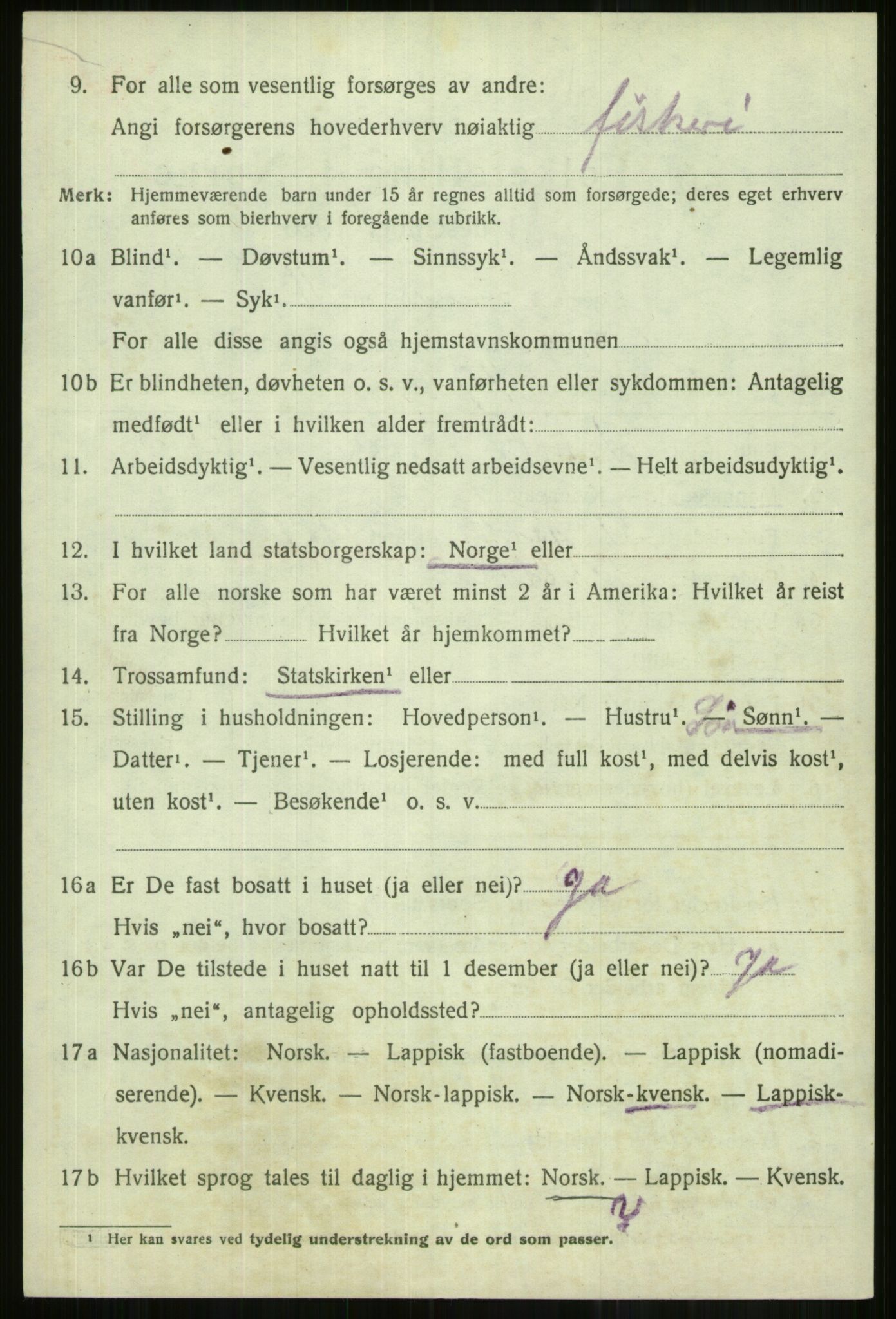 SATØ, Folketelling 1920 for 1938 Lyngen herred, 1920, s. 10688