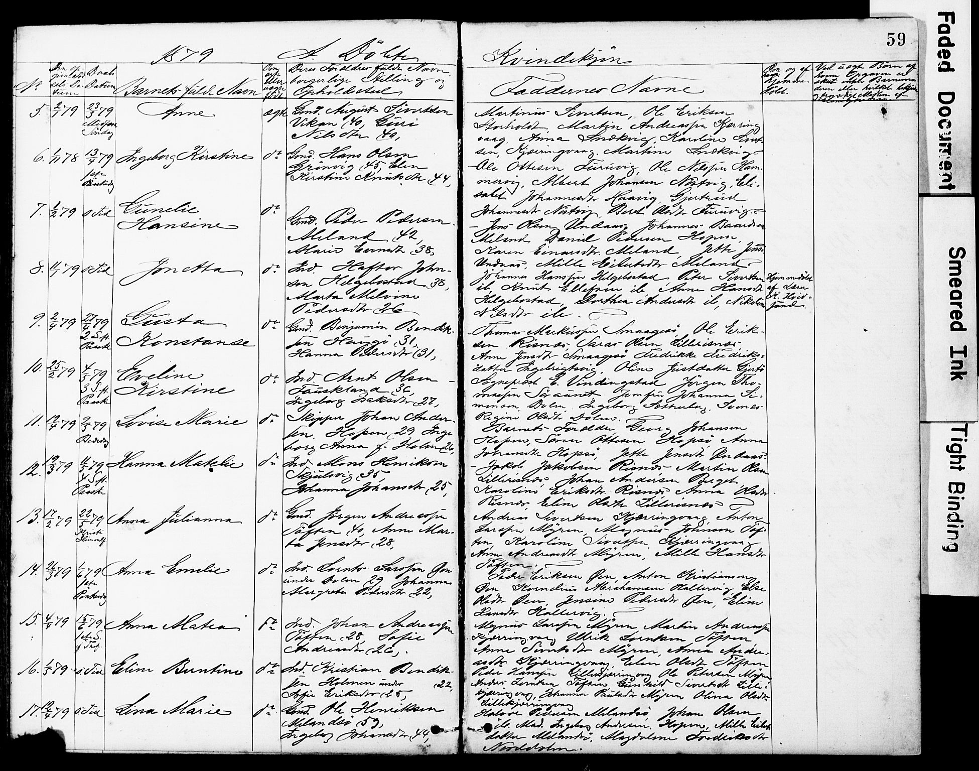 Ministerialprotokoller, klokkerbøker og fødselsregistre - Sør-Trøndelag, SAT/A-1456/634/L0541: Klokkerbok nr. 634C03, 1874-1891, s. 59