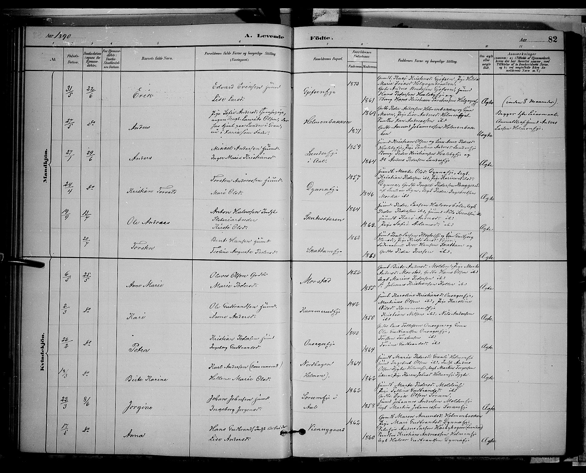 Gran prestekontor, AV/SAH-PREST-112/H/Ha/Hab/L0002: Klokkerbok nr. 2, 1879-1892, s. 82
