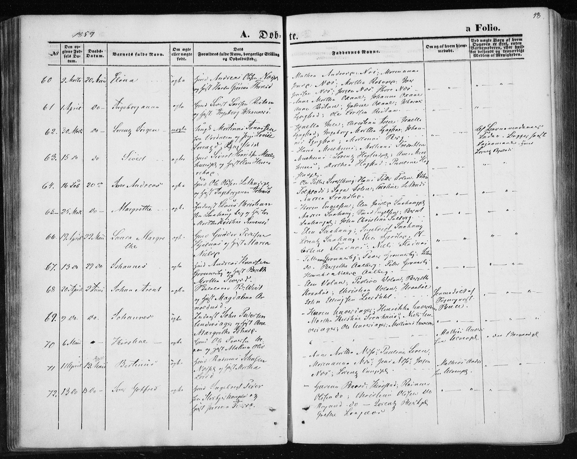 Ministerialprotokoller, klokkerbøker og fødselsregistre - Nord-Trøndelag, AV/SAT-A-1458/730/L0283: Ministerialbok nr. 730A08, 1855-1865, s. 48