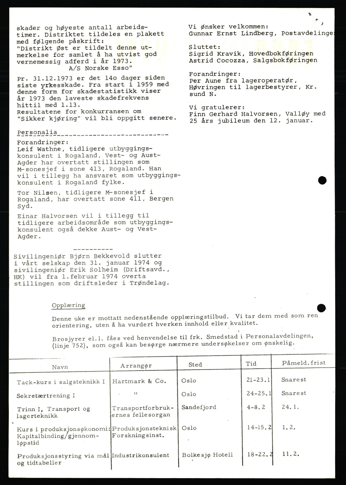Pa 0982 - Esso Norge A/S, AV/SAST-A-100448/X/Xd/L0004: Esso Extra Nytt, 1963-1976