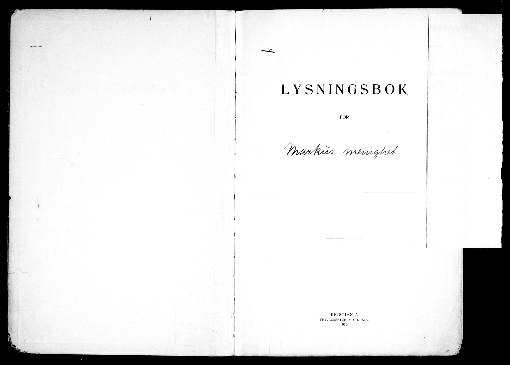 Markus prestekontor Kirkebøker, SAO/A-10830/H/L0002: Lysningsprotokoll nr. 2, 1937-1954