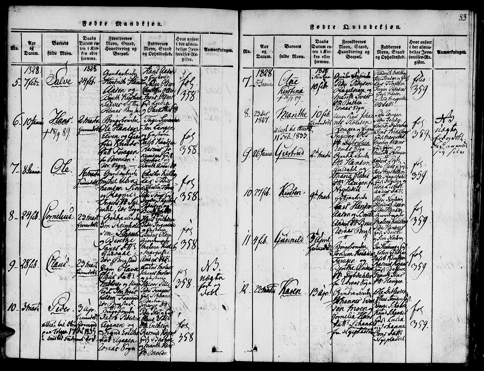 Ministerialprotokoller, klokkerbøker og fødselsregistre - Sør-Trøndelag, AV/SAT-A-1456/681/L0929: Ministerialbok nr. 681A07, 1817-1828, s. 83