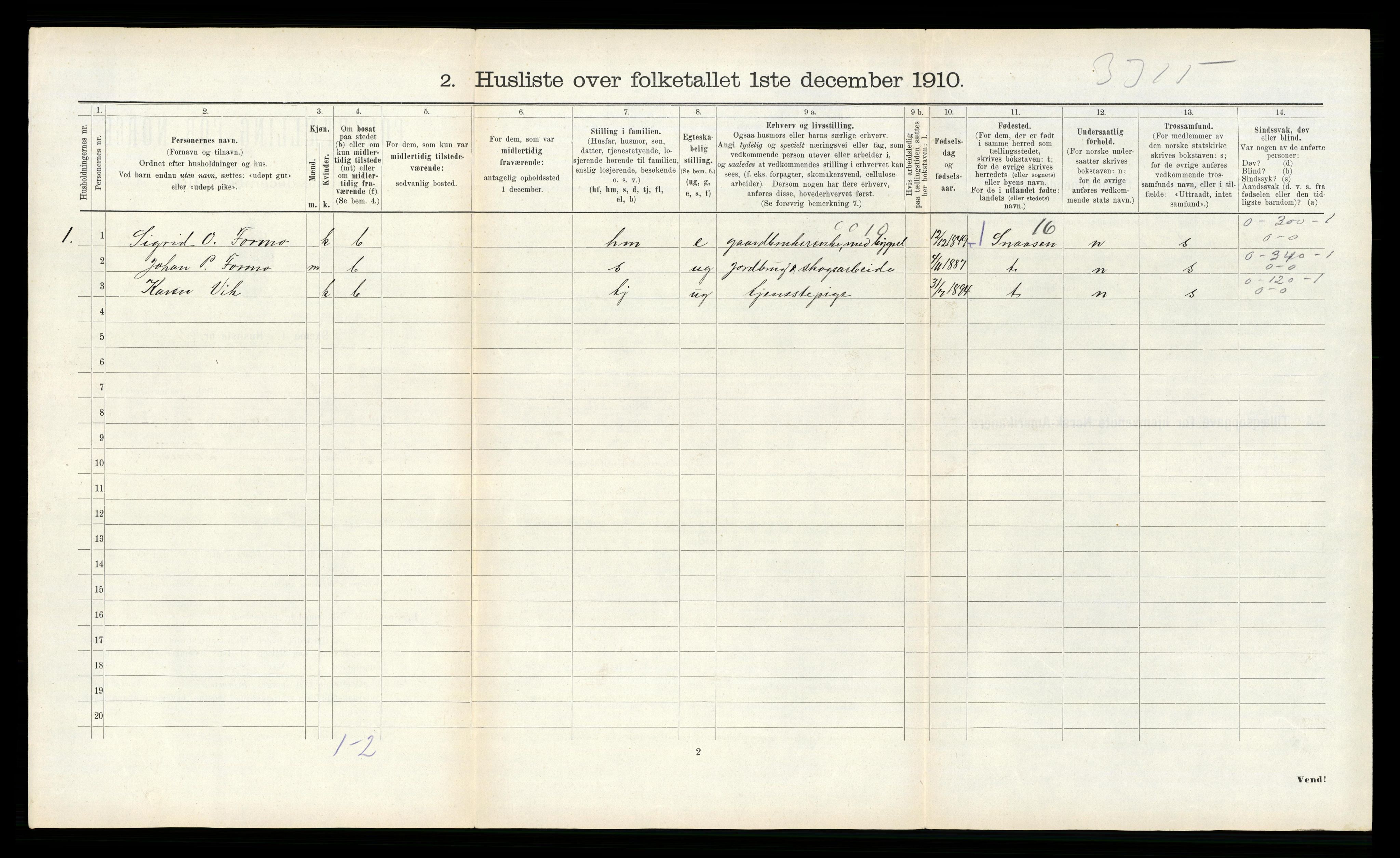 RA, Folketelling 1910 for 1742 Grong herred, 1910, s. 327