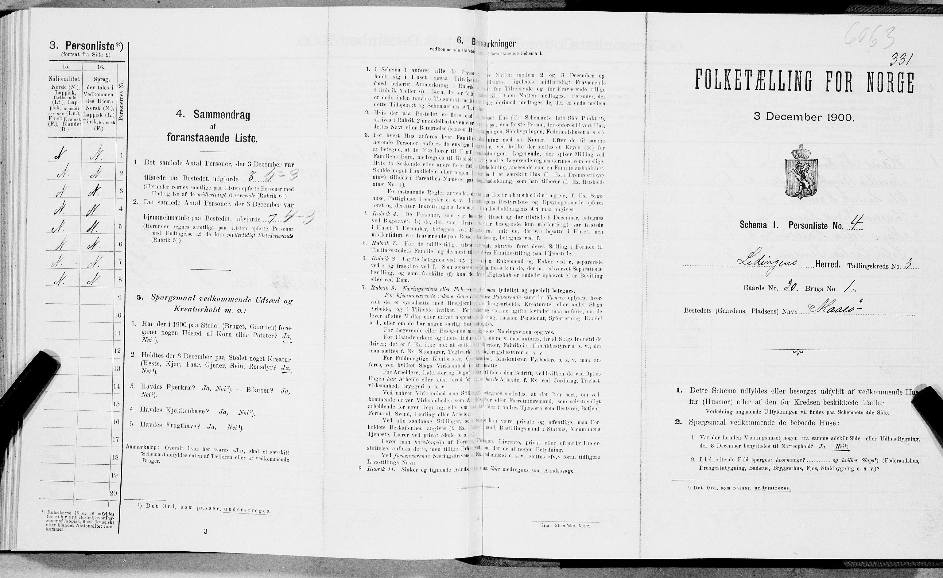 SAT, Folketelling 1900 for 1847 Ledingen herred, 1900, s. 342