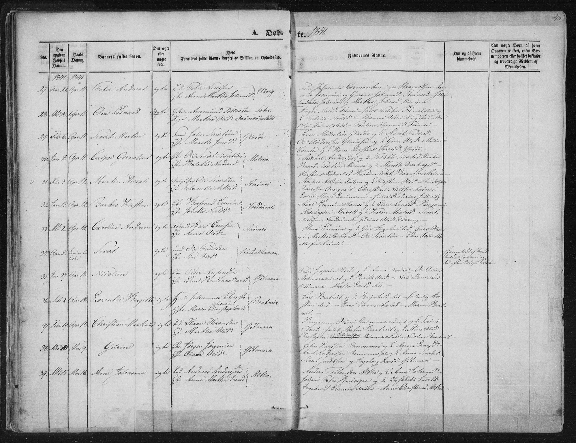 Ministerialprotokoller, klokkerbøker og fødselsregistre - Nord-Trøndelag, AV/SAT-A-1458/741/L0392: Ministerialbok nr. 741A06, 1836-1848, s. 40