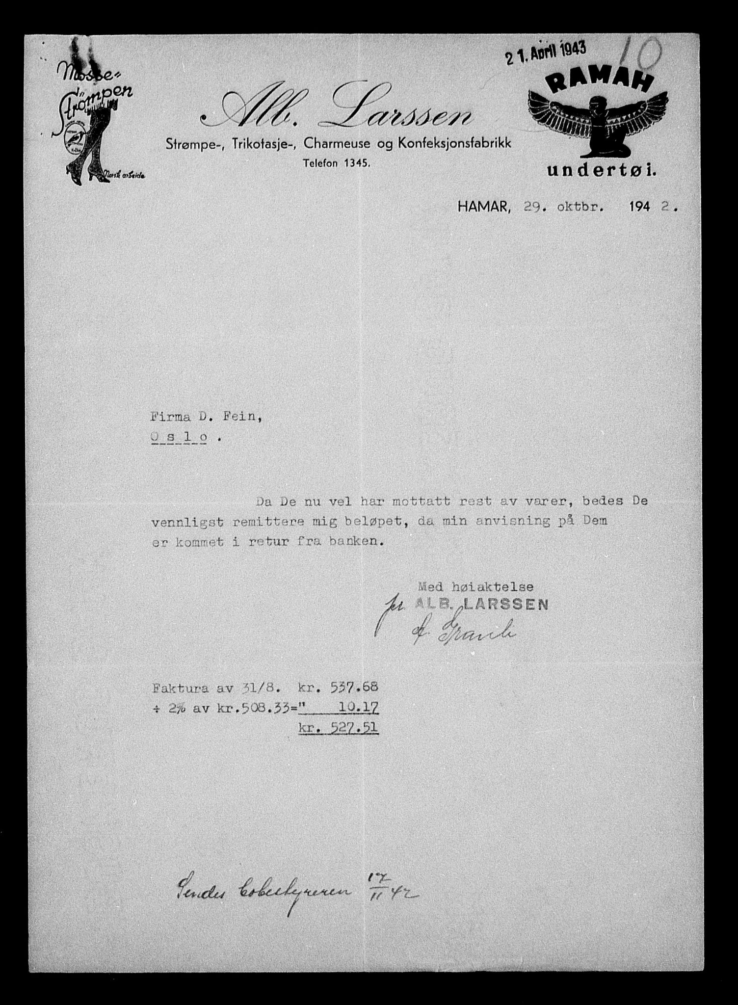 Justisdepartementet, Tilbakeføringskontoret for inndratte formuer, AV/RA-S-1564/H/Hc/Hcc/L0933: --, 1945-1947, s. 407