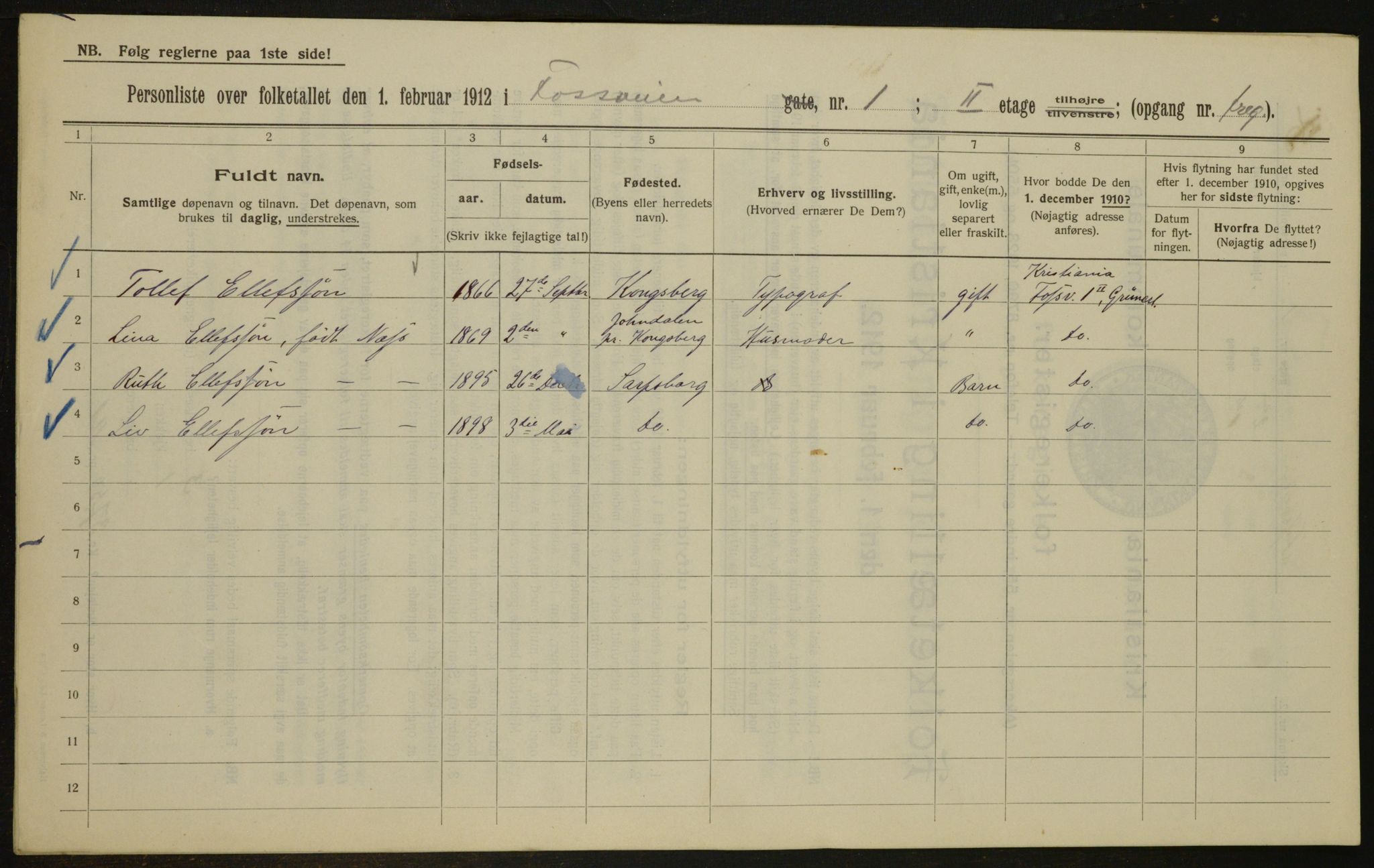 OBA, Kommunal folketelling 1.2.1912 for Kristiania, 1912, s. 24674