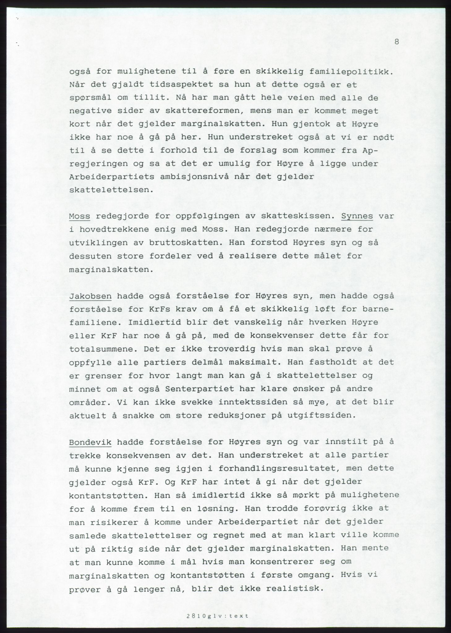 Forhandlingsmøtene 1989 mellom Høyre, KrF og Senterpartiet om dannelse av regjering, AV/RA-PA-0697/A/L0001: Forhandlingsprotokoll med vedlegg, 1989, s. 288