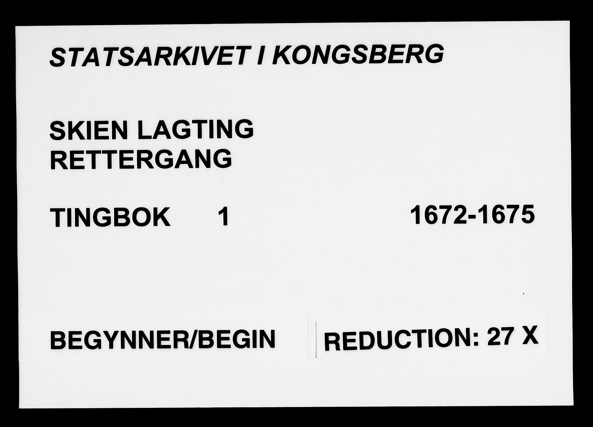 Skien lagting, SAKO/A-803/F/Fa/L0001: Tingbok, 1672-1675