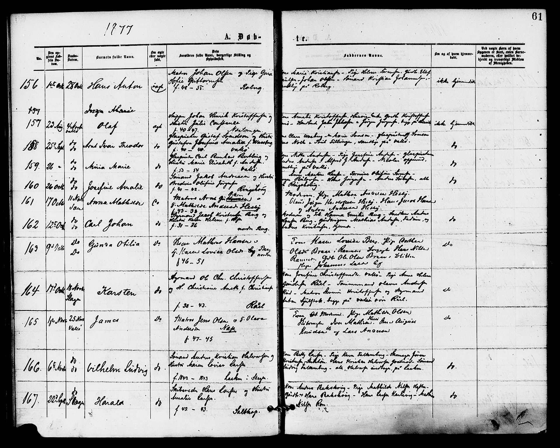 Sem kirkebøker, AV/SAKO-A-5/F/Fa/L0009: Ministerialbok nr. I 9, 1874-1877, s. 61