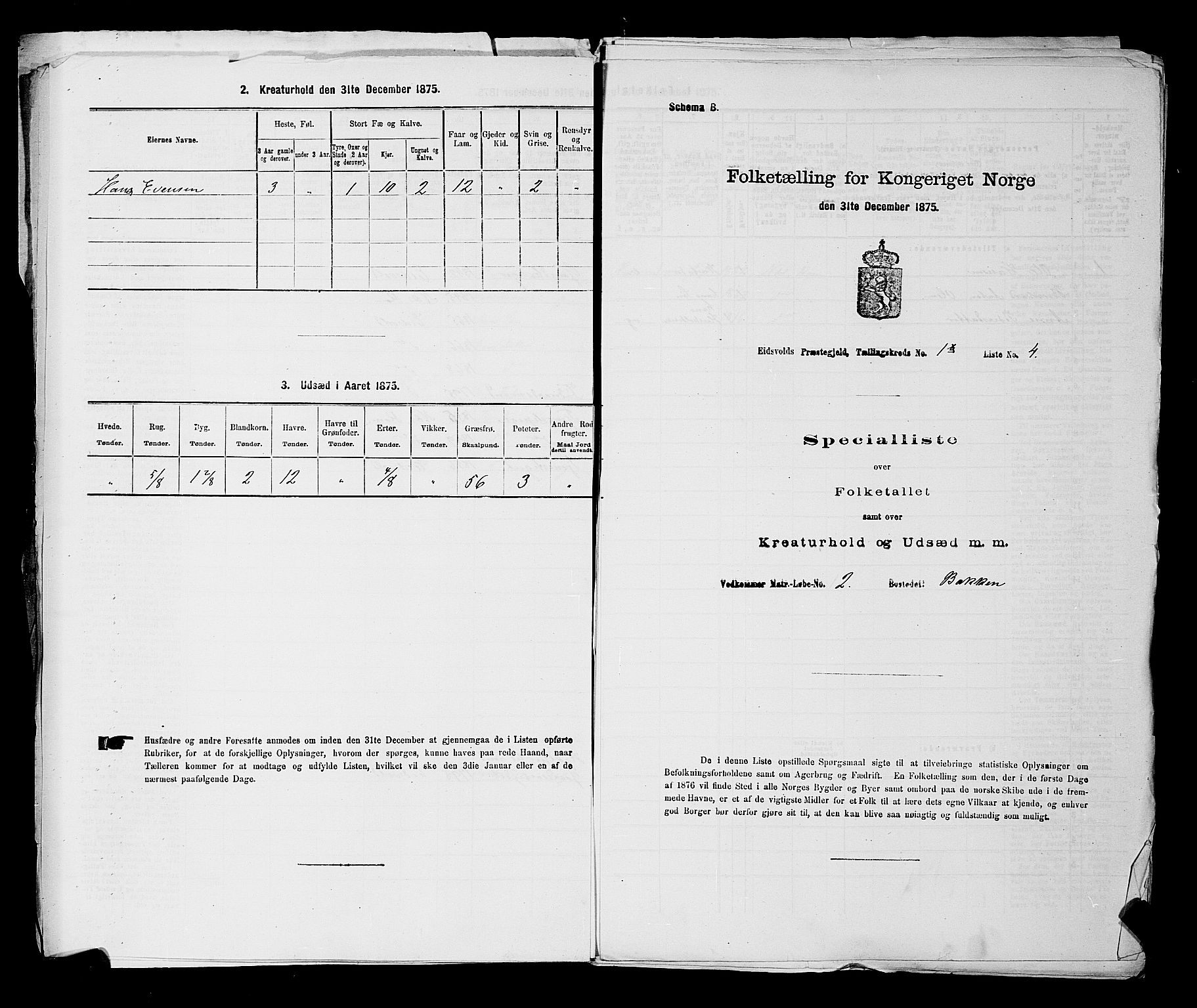 RA, Folketelling 1875 for 0237P Eidsvoll prestegjeld, 1875, s. 72