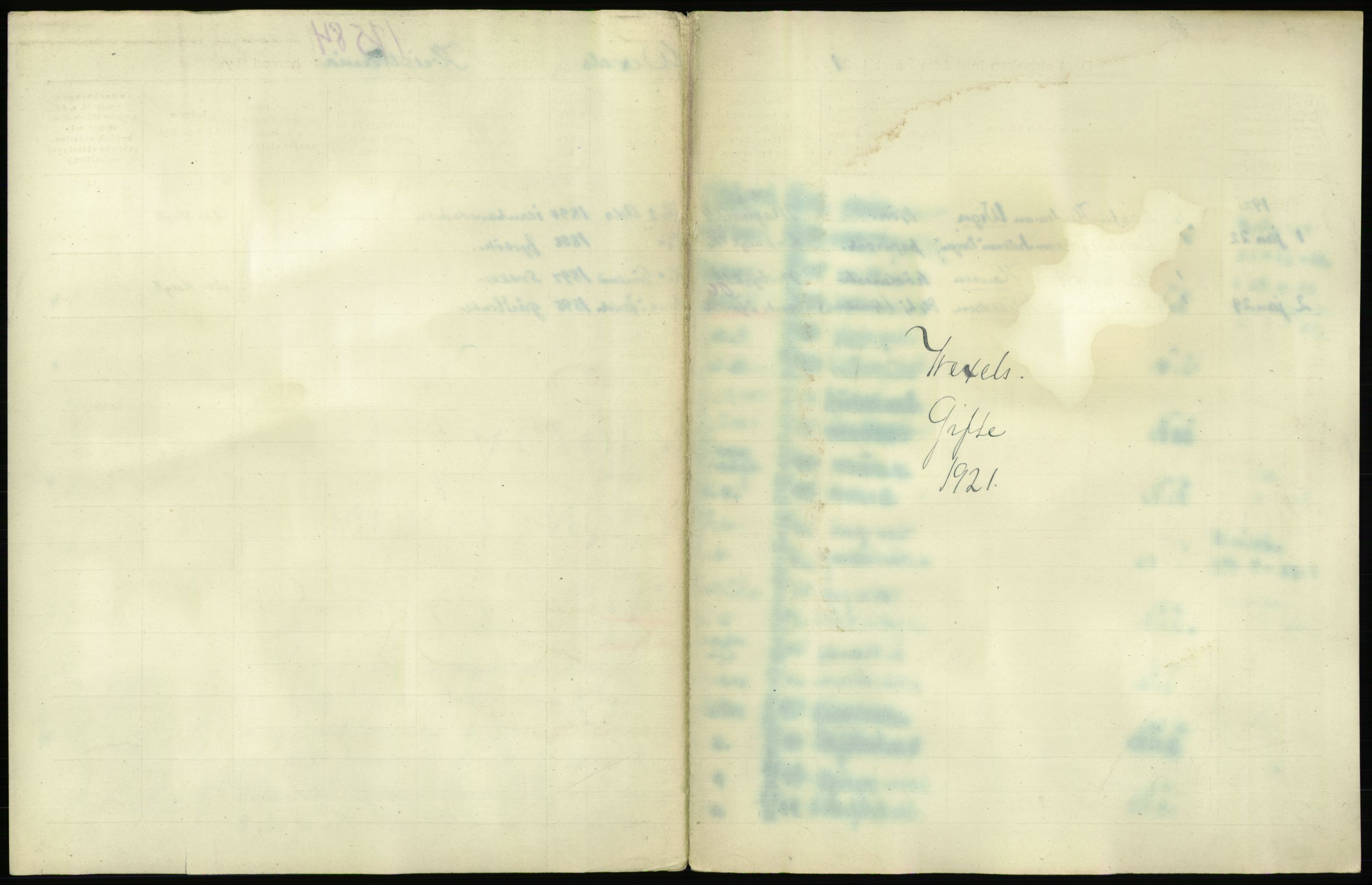 Statistisk sentralbyrå, Sosiodemografiske emner, Befolkning, AV/RA-S-2228/D/Df/Dfc/Dfca/L0011: Kristiania: Gifte, 1921, s. 609