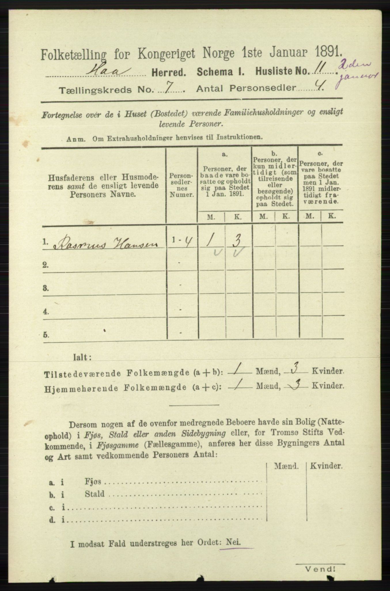 RA, Folketelling 1891 for 1119 Hå herred, 1891, s. 1902