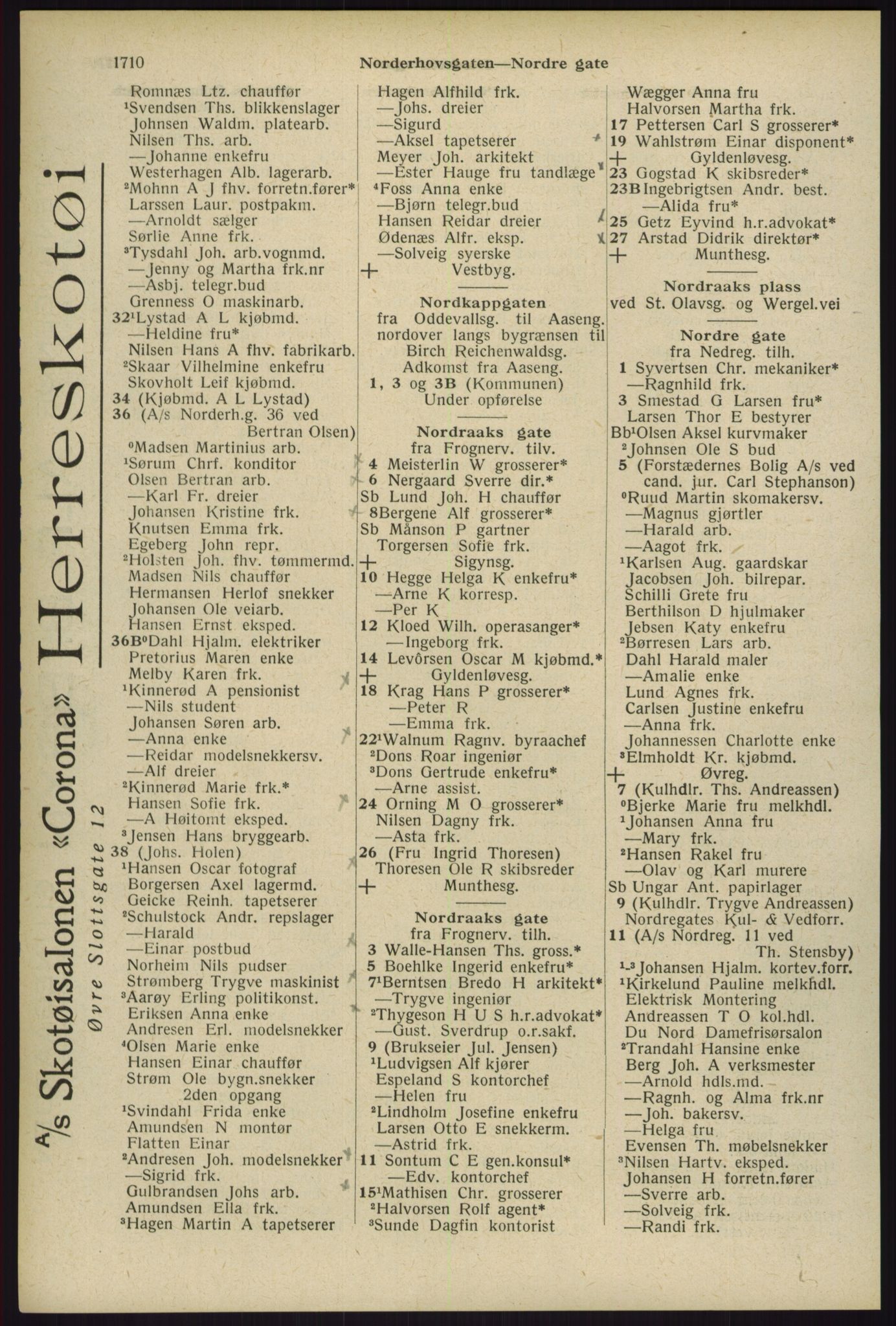 Kristiania/Oslo adressebok, PUBL/-, 1929, s. 1710