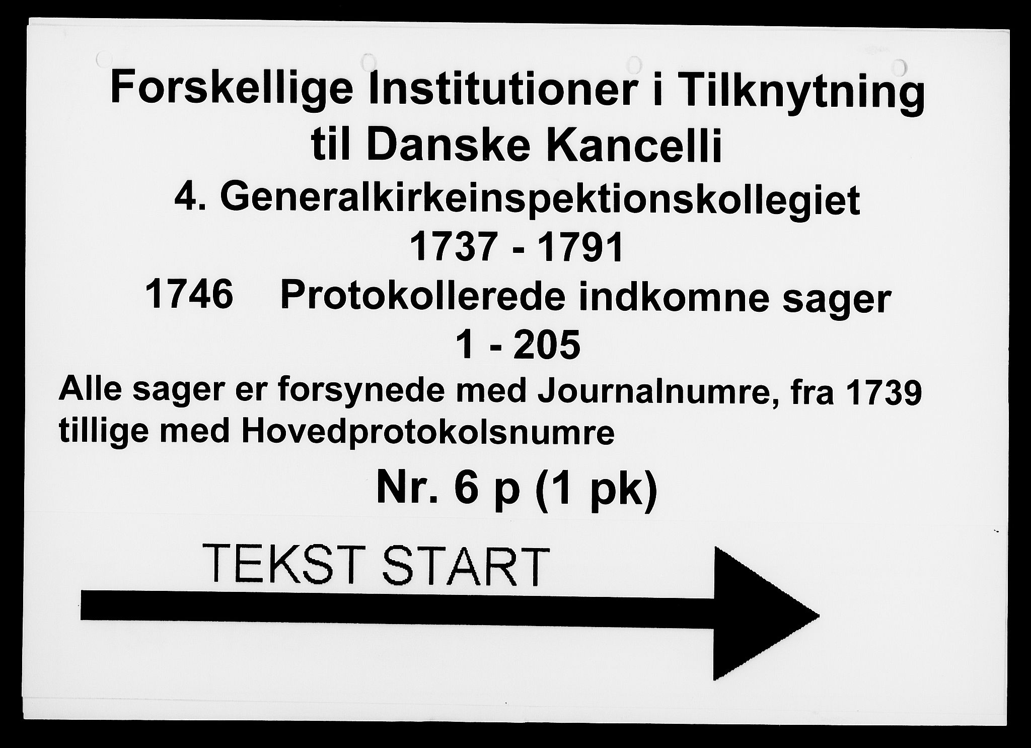 Generalkirkeinspektionskollegiet, DRA/A-0008/F4-06/F4-06-16: Protokollerede indkomne sager, 1746