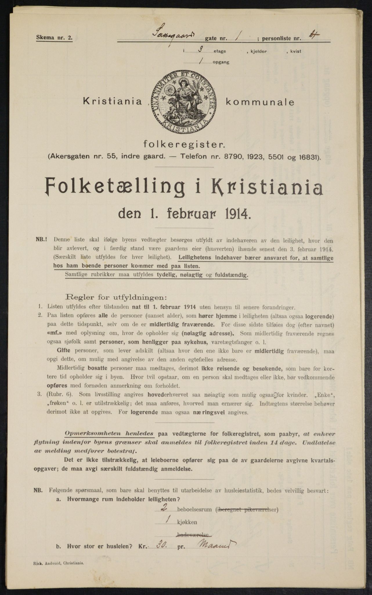 OBA, Kommunal folketelling 1.2.1914 for Kristiania, 1914, s. 89110