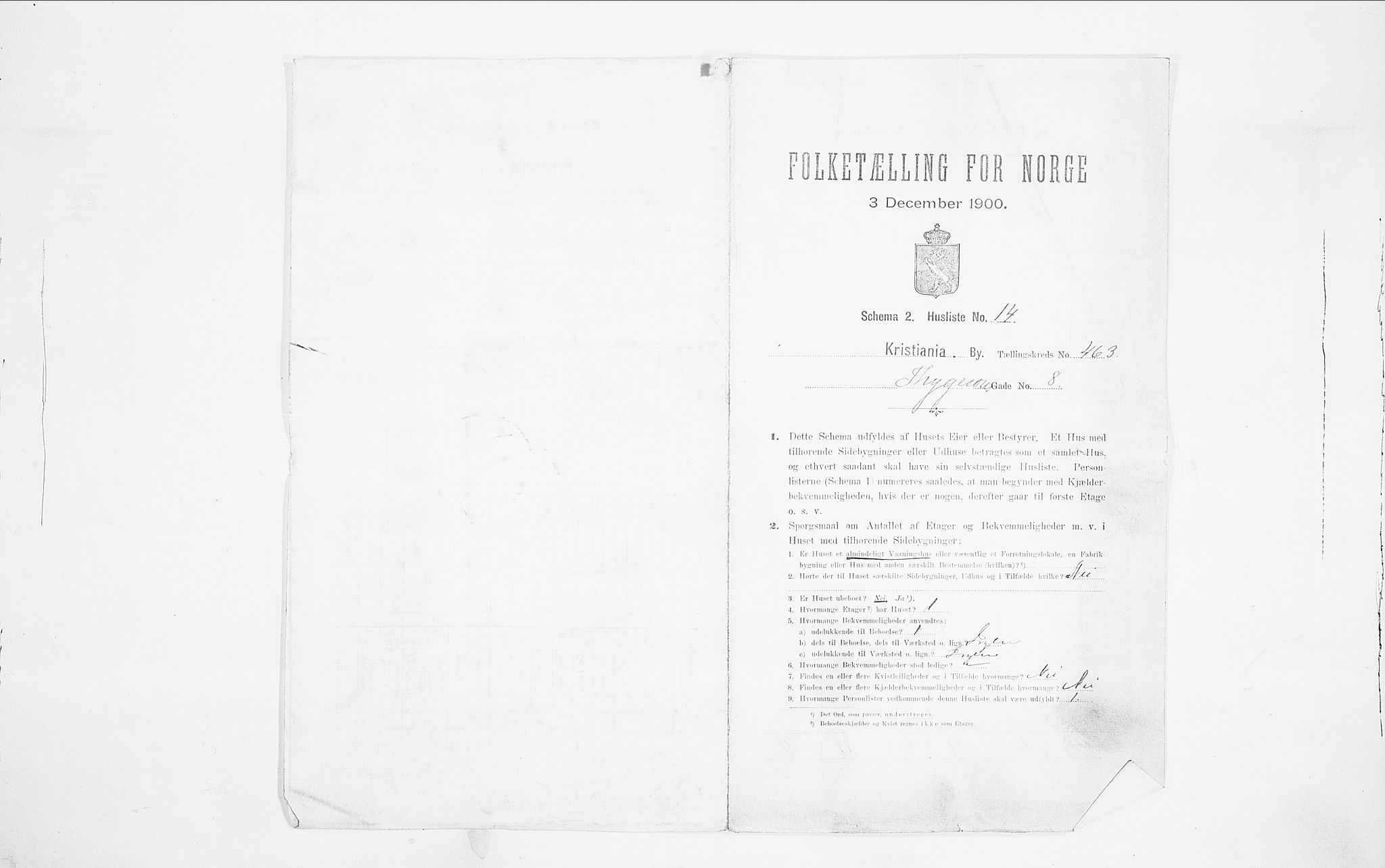 SAO, Folketelling 1900 for 0301 Kristiania kjøpstad, 1900, s. 100249