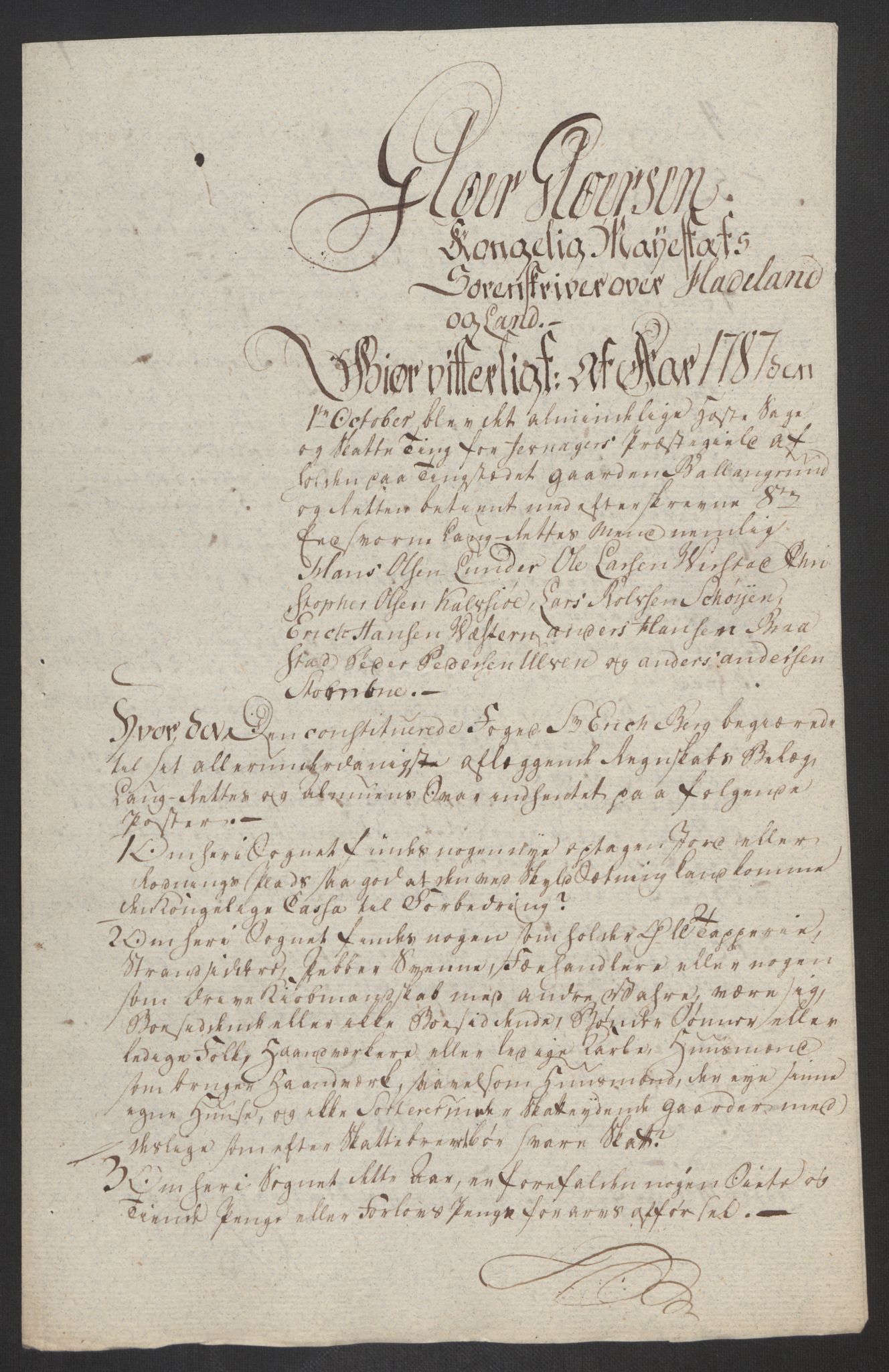 Rentekammeret inntil 1814, Reviderte regnskaper, Fogderegnskap, RA/EA-4092/R19/L1374: Fogderegnskap Toten, Hadeland og Vardal, 1787, s. 44