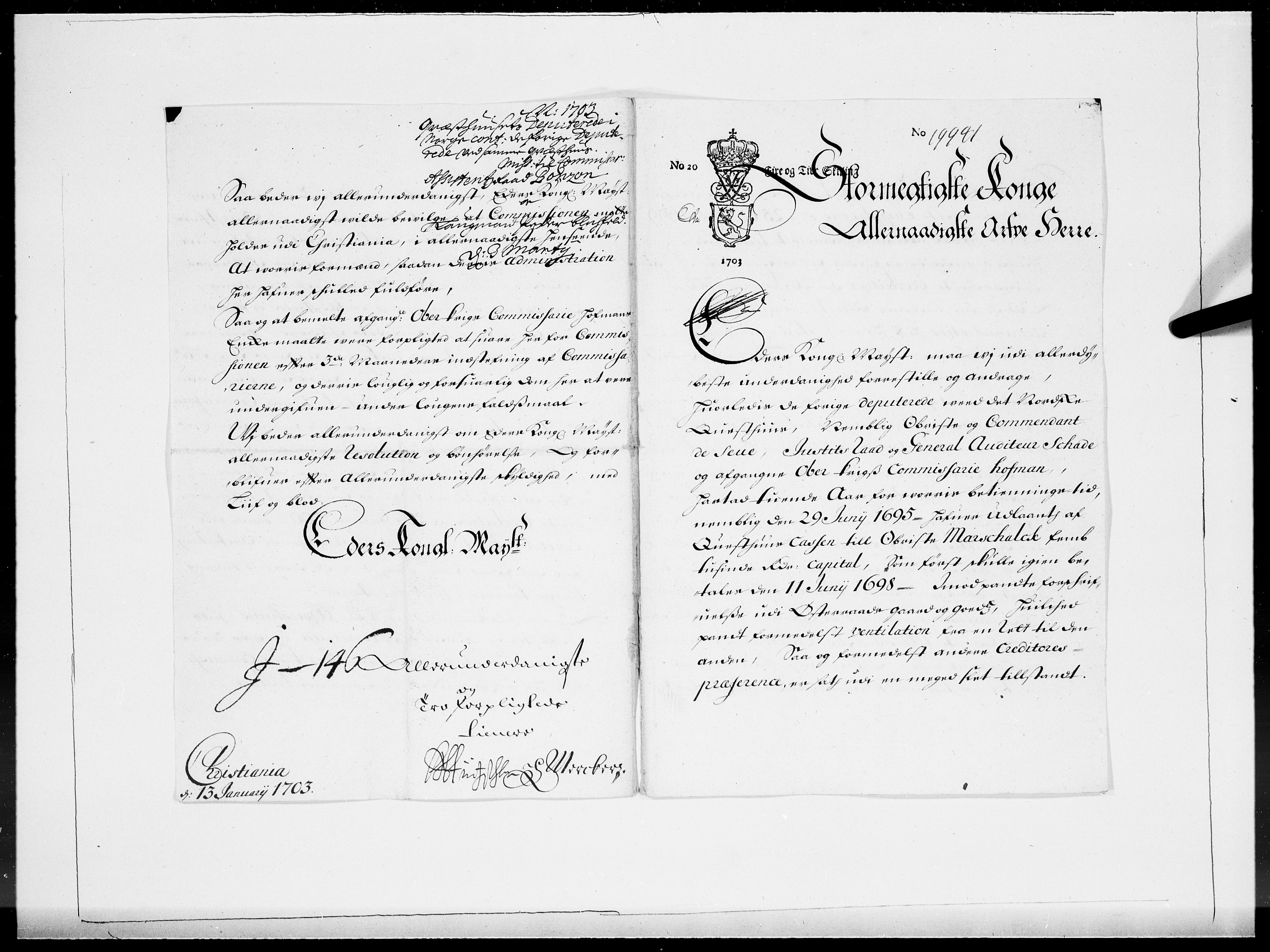 Danske Kanselli 1572-1799, AV/RA-EA-3023/F/Fc/Fcc/Fcca/L0054: Norske innlegg 1572-1799, 1703, s. 76