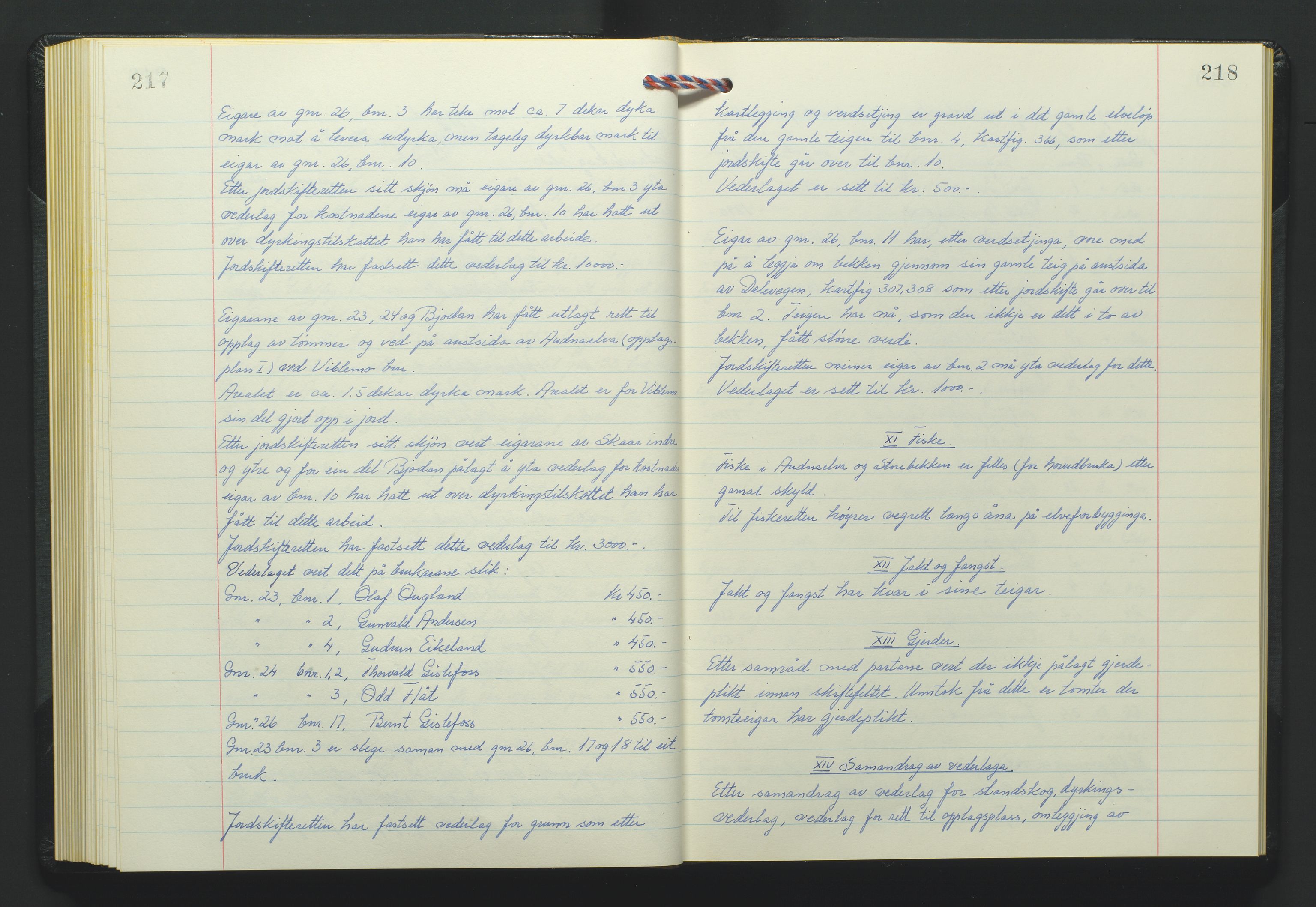 Marnar jordskifterett, AV/SAK-1541-0006/F/Fa/L0015: Jordskifterettsbok Mandal domssokn (M11), 1980-1985, s. 217-218
