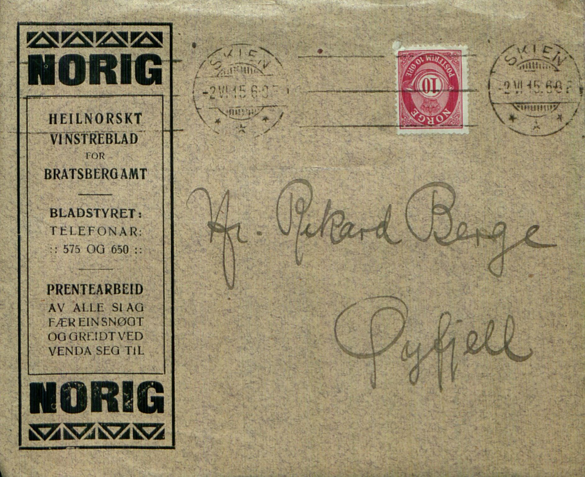 Rikard Berge, TEMU/TGM-A-1003/F/L0008/0033: 300-340 / 332 Biografiar, 1915, s. 22