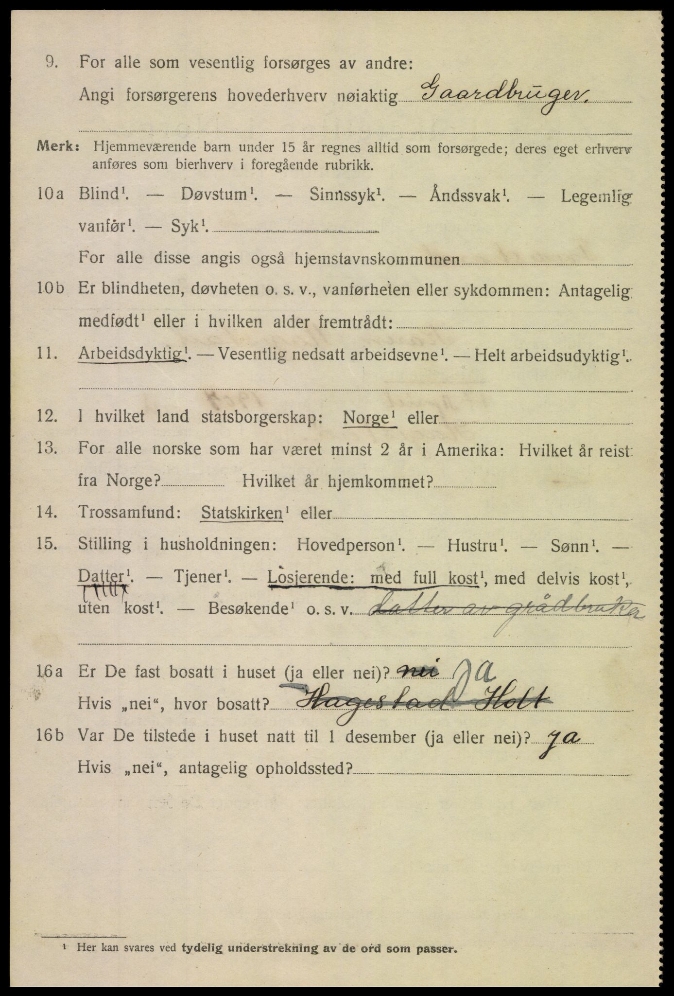 SAK, Folketelling 1920 for 0902 Tvedestrand ladested, 1920, s. 1728