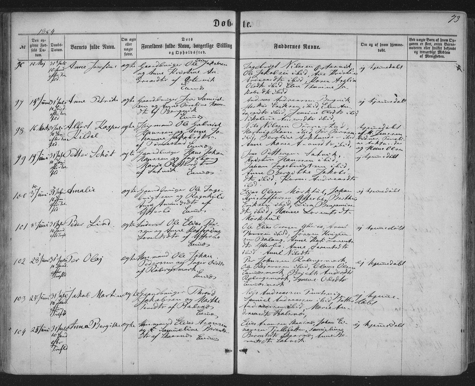 Ministerialprotokoller, klokkerbøker og fødselsregistre - Nordland, AV/SAT-A-1459/863/L0896: Ministerialbok nr. 863A08, 1861-1871, s. 73