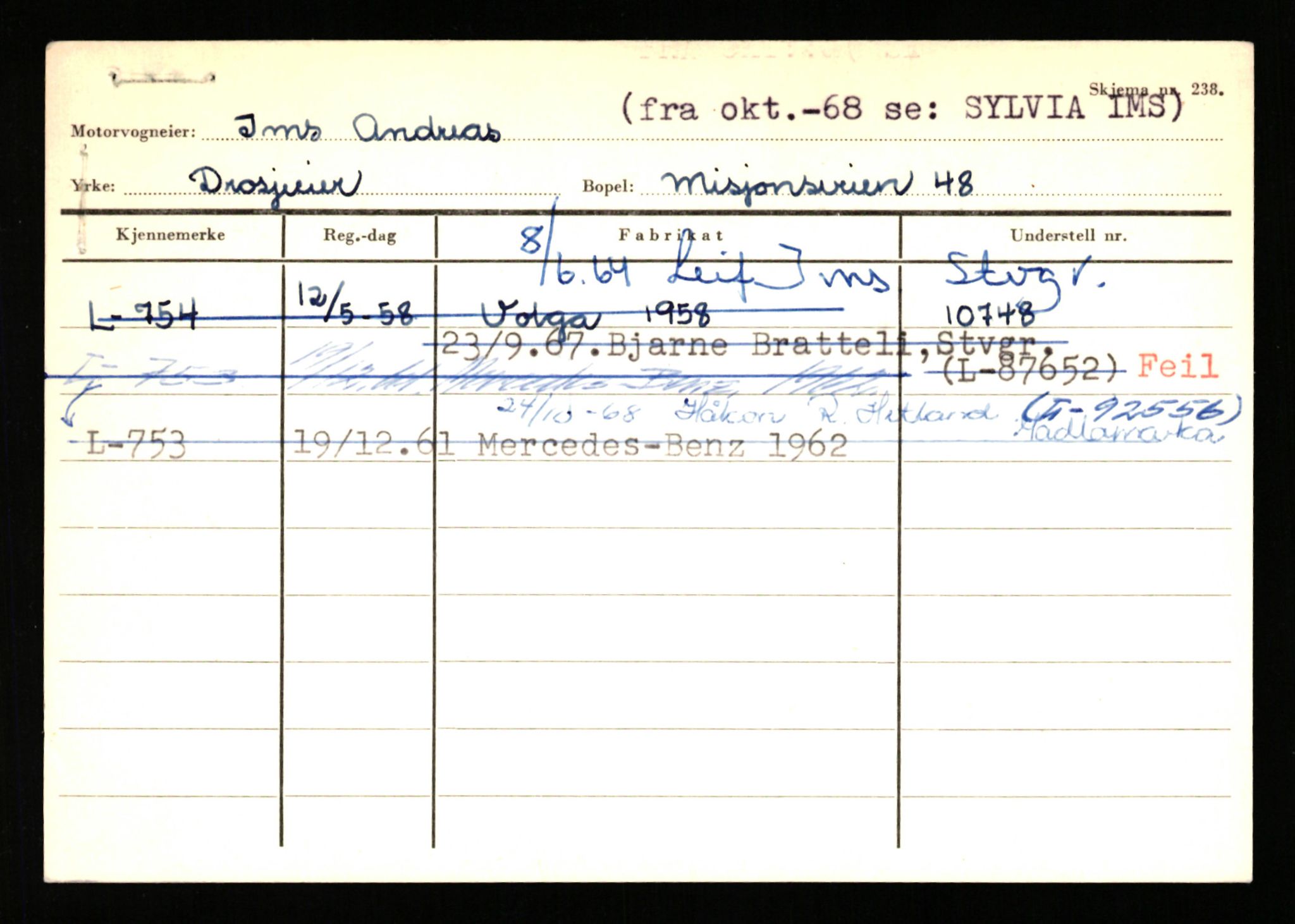 Stavanger trafikkstasjon, SAST/A-101942/0/H/L0017: Høymark - Isaksen, 1930-1971, s. 1844