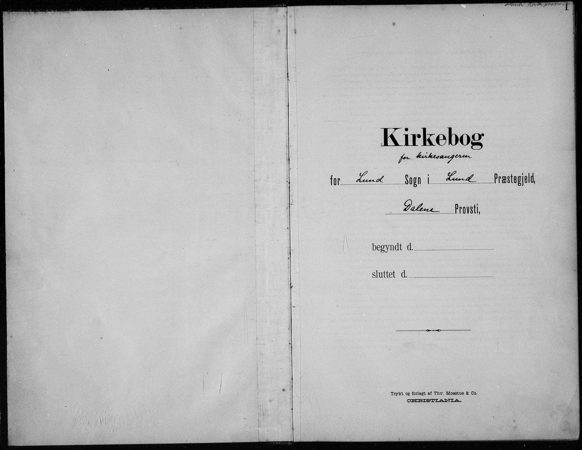 Lund sokneprestkontor, SAST/A-101809/S07/L0008: Klokkerbok nr. B 8, 1902-1936, s. 1