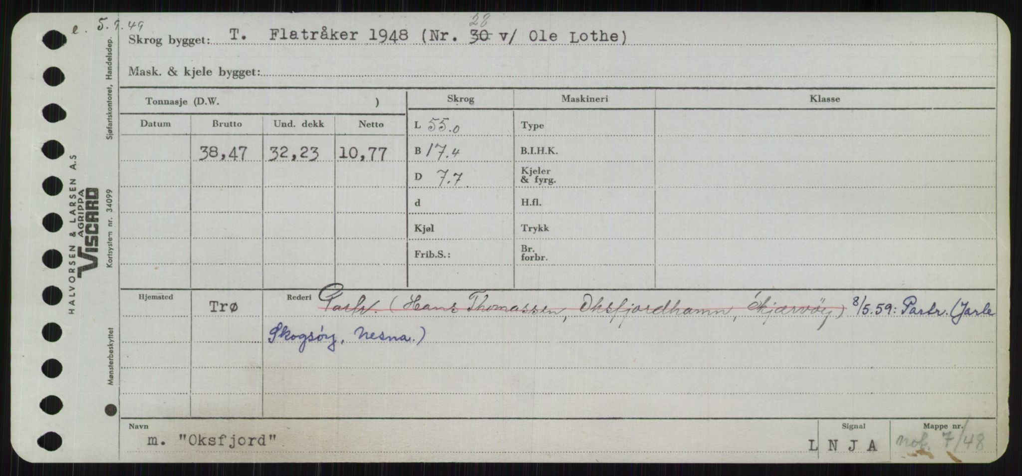 Sjøfartsdirektoratet med forløpere, Skipsmålingen, RA/S-1627/H/Ha/L0004/0002: Fartøy, Mas-R / Fartøy, Odin-R, s. 17