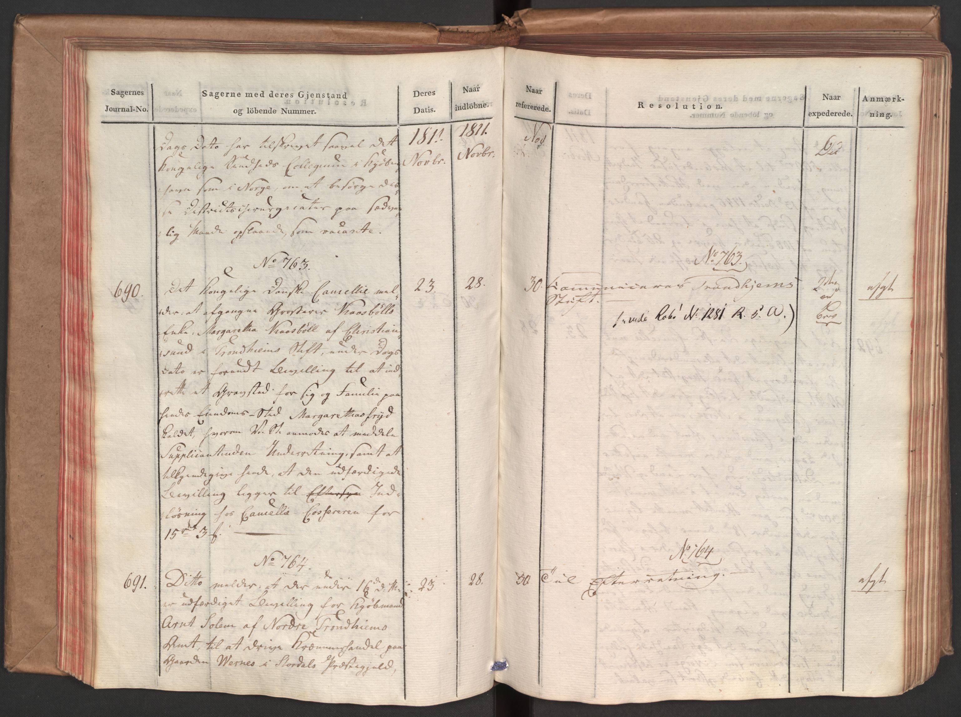 Stattholderembetet 1810-1814, 1. kontor (Kontor A), AV/RA-EA-2872/Aa/L0002: Kollegial referatprotokoll,  j.nr. 565-994,  l.nr. 611-1128, 1811-1812, s. 77