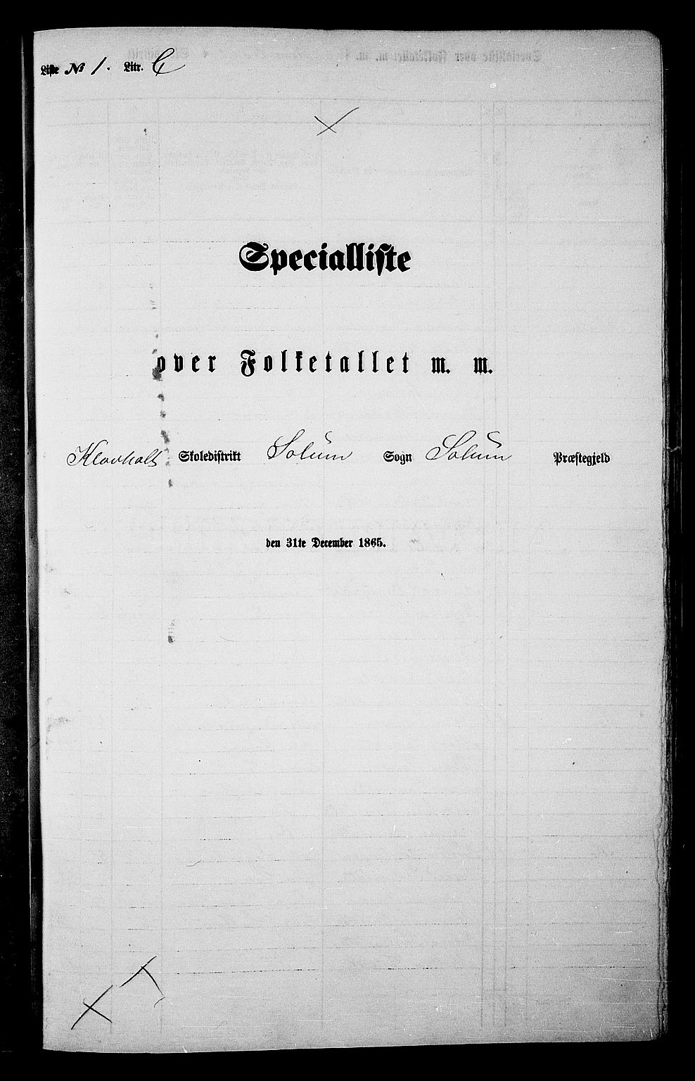 RA, Folketelling 1865 for 0818P Solum prestegjeld, 1865, s. 42