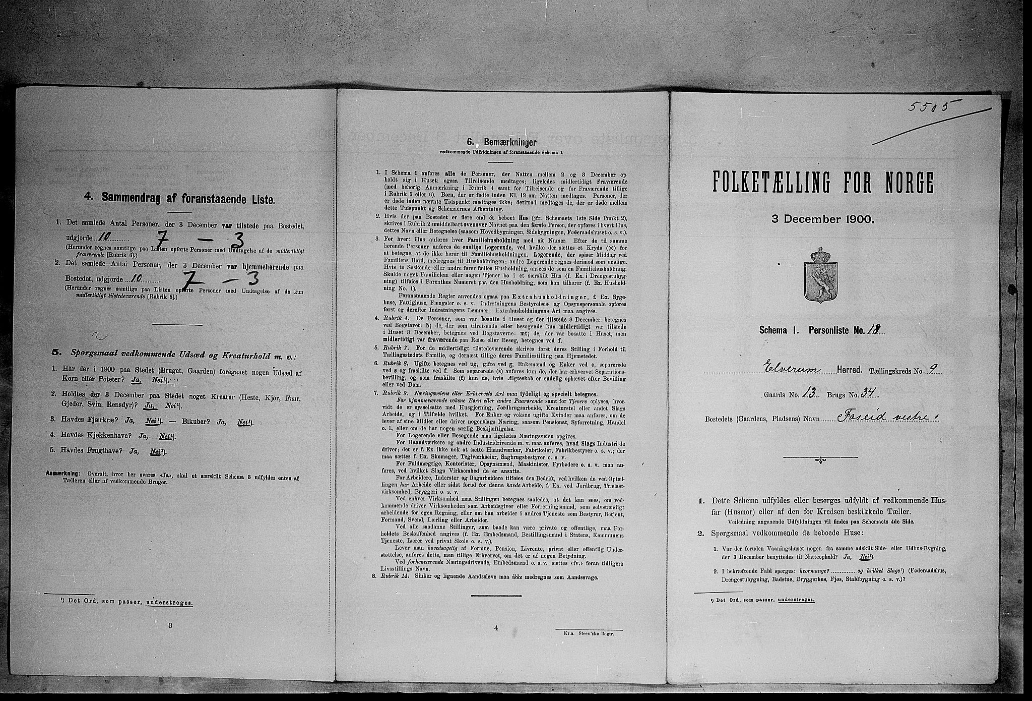 SAH, Folketelling 1900 for 0427 Elverum herred, 1900, s. 1143