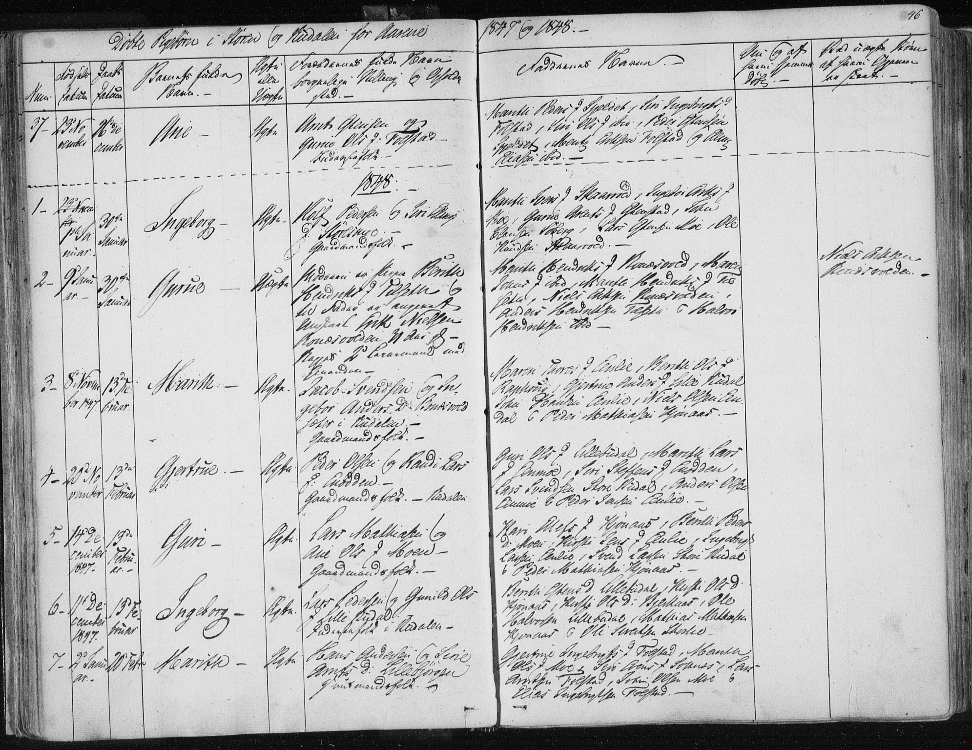 Ministerialprotokoller, klokkerbøker og fødselsregistre - Sør-Trøndelag, SAT/A-1456/687/L0997: Ministerialbok nr. 687A05 /1, 1843-1848, s. 46